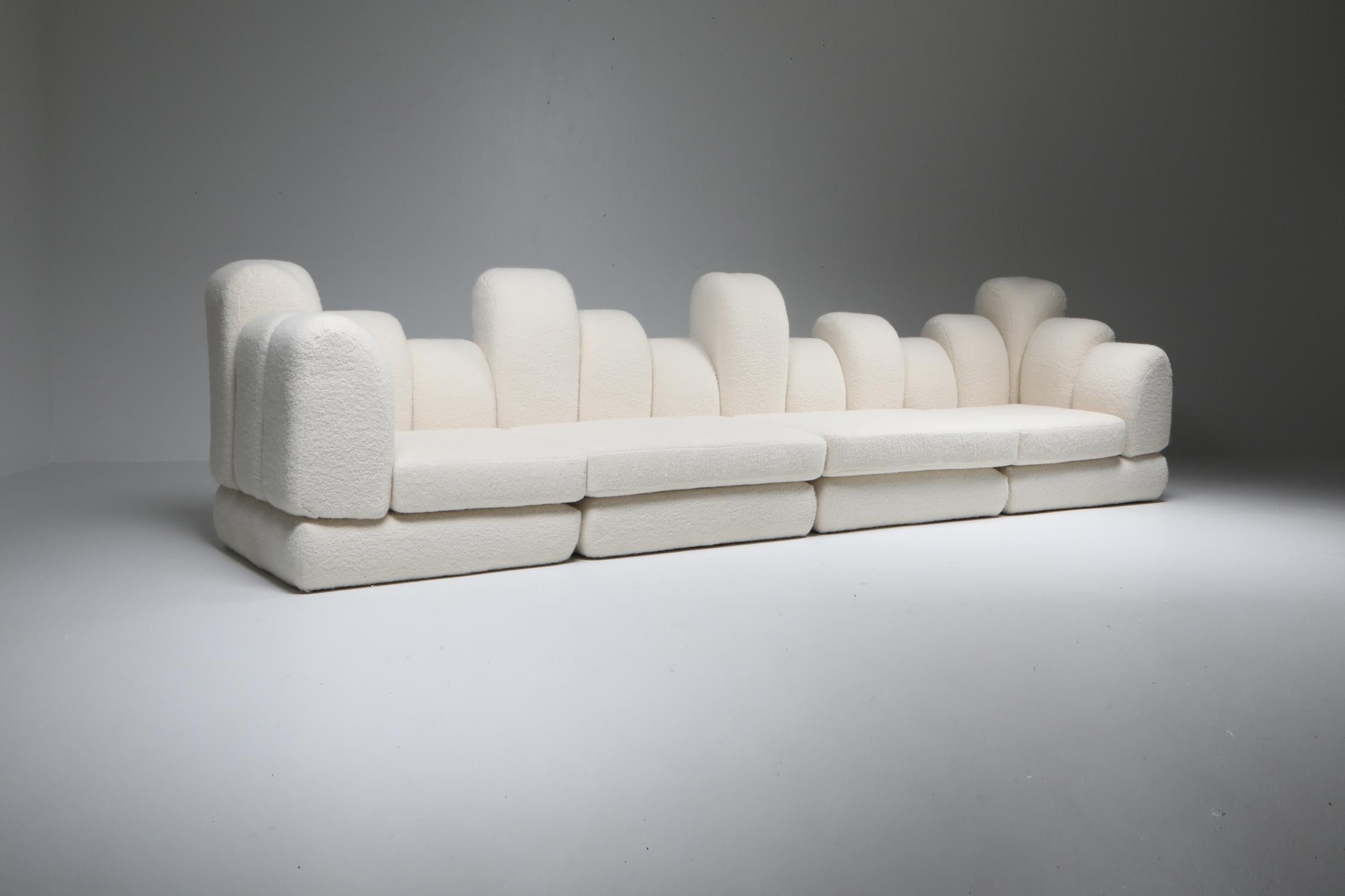 Hans Hopfer 'Dromadaire' Sectional Sofa in Pierre Frey Wool, Roche Bobois, 1974 3