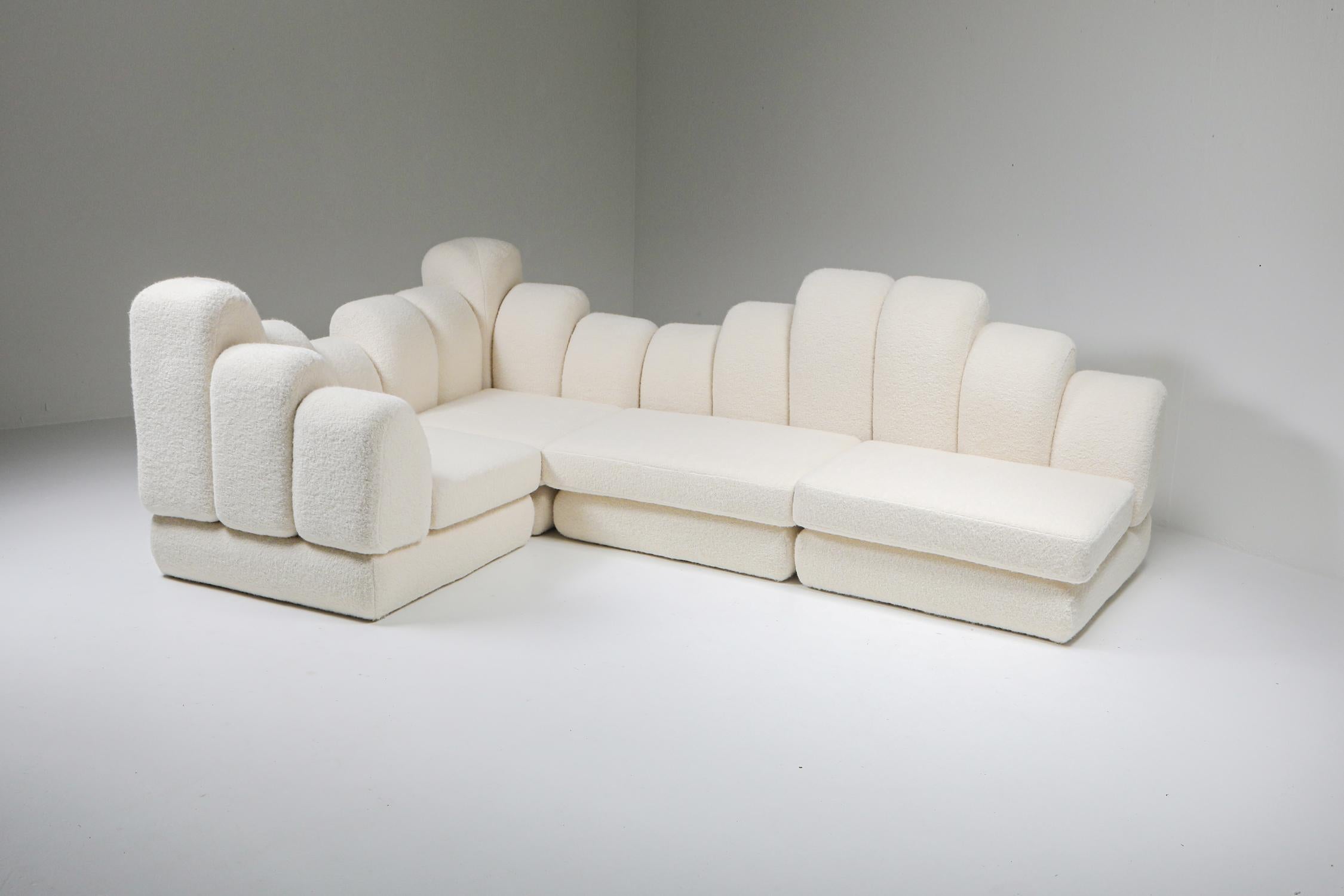 Post-Modern Hans Hopfer 'Dromadaire' Sectional Sofa in Pierre Frey Wool, Roche Bobois, 1974