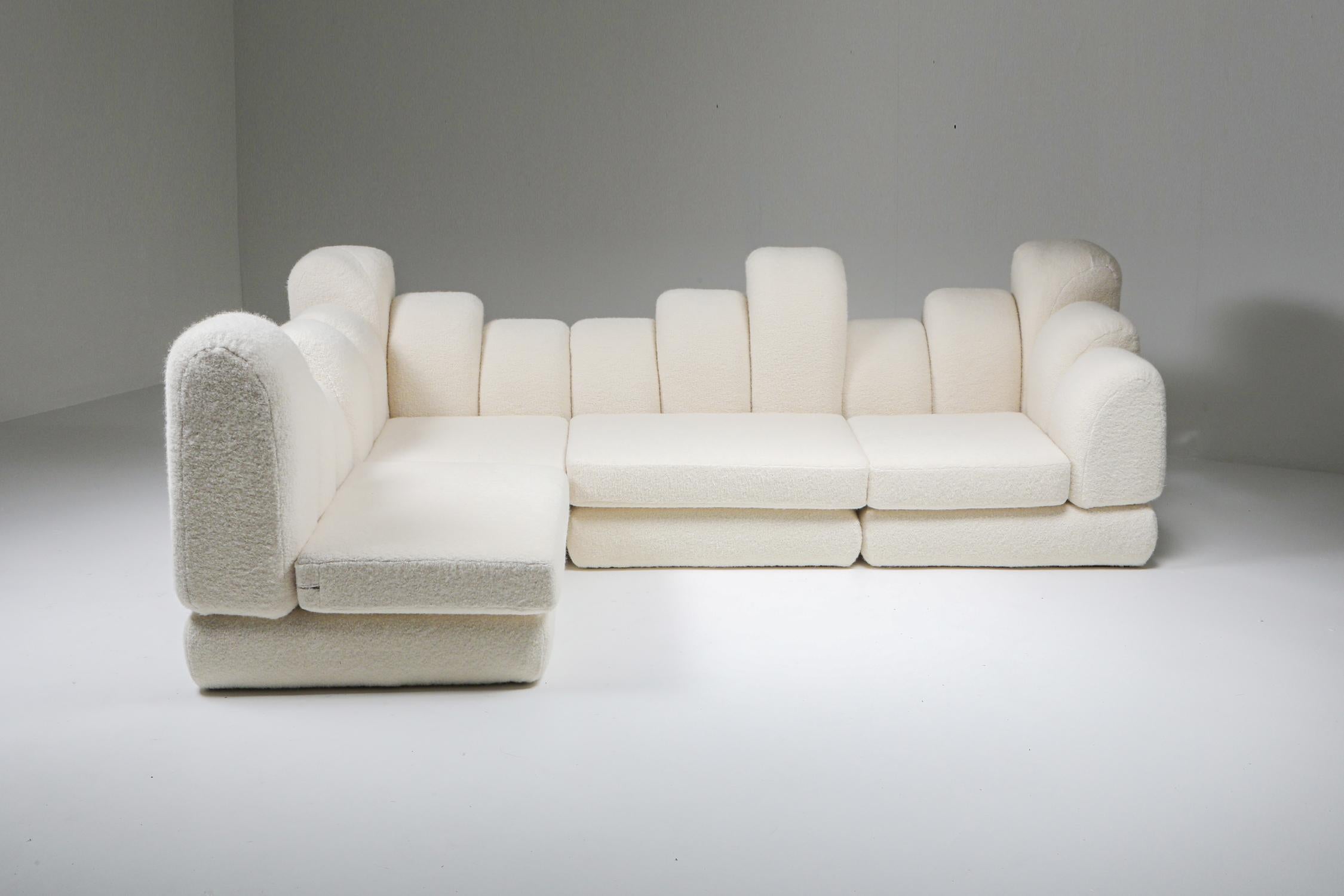 French Hans Hopfer 'Dromadaire' Sectional Sofa in Pierre Frey Wool, Roche Bobois, 1974