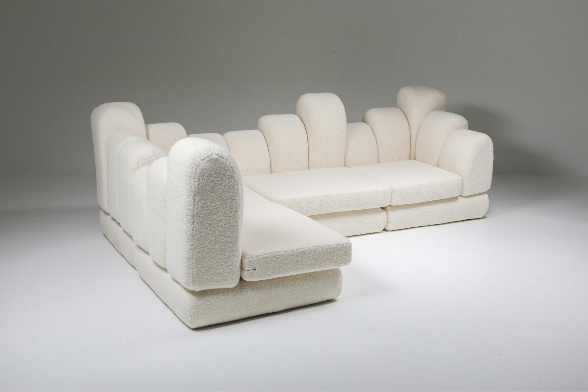 Fin du 20e siècle Canapé sectionnelromadaire de Hans Hopfer en laine Pierre Frey, Roche Bobois, 1974