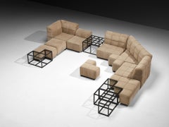 Hans Hopfer for Neue Wiener Werkstätte Modular 'Castell' Sofa with Side Tables