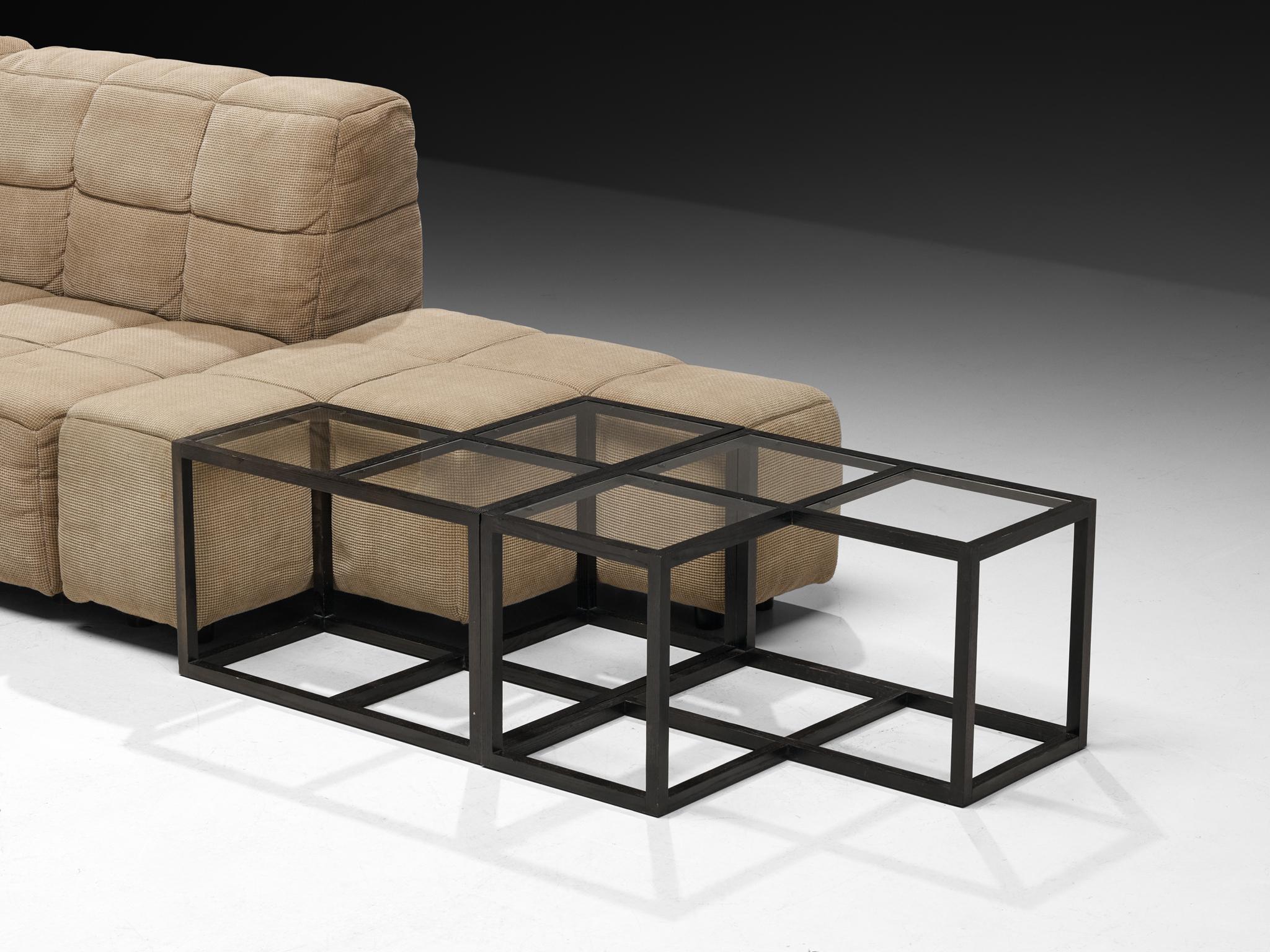 Scandinavo moderno Hans Hopfer per Wiener Werkstätte Divano modulare 'Castell' con tavolini laterali in vendita