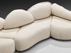 Hans Hopfer for Roche Bobois Croissant Sofa with Lounge Chair Off-White Fabric