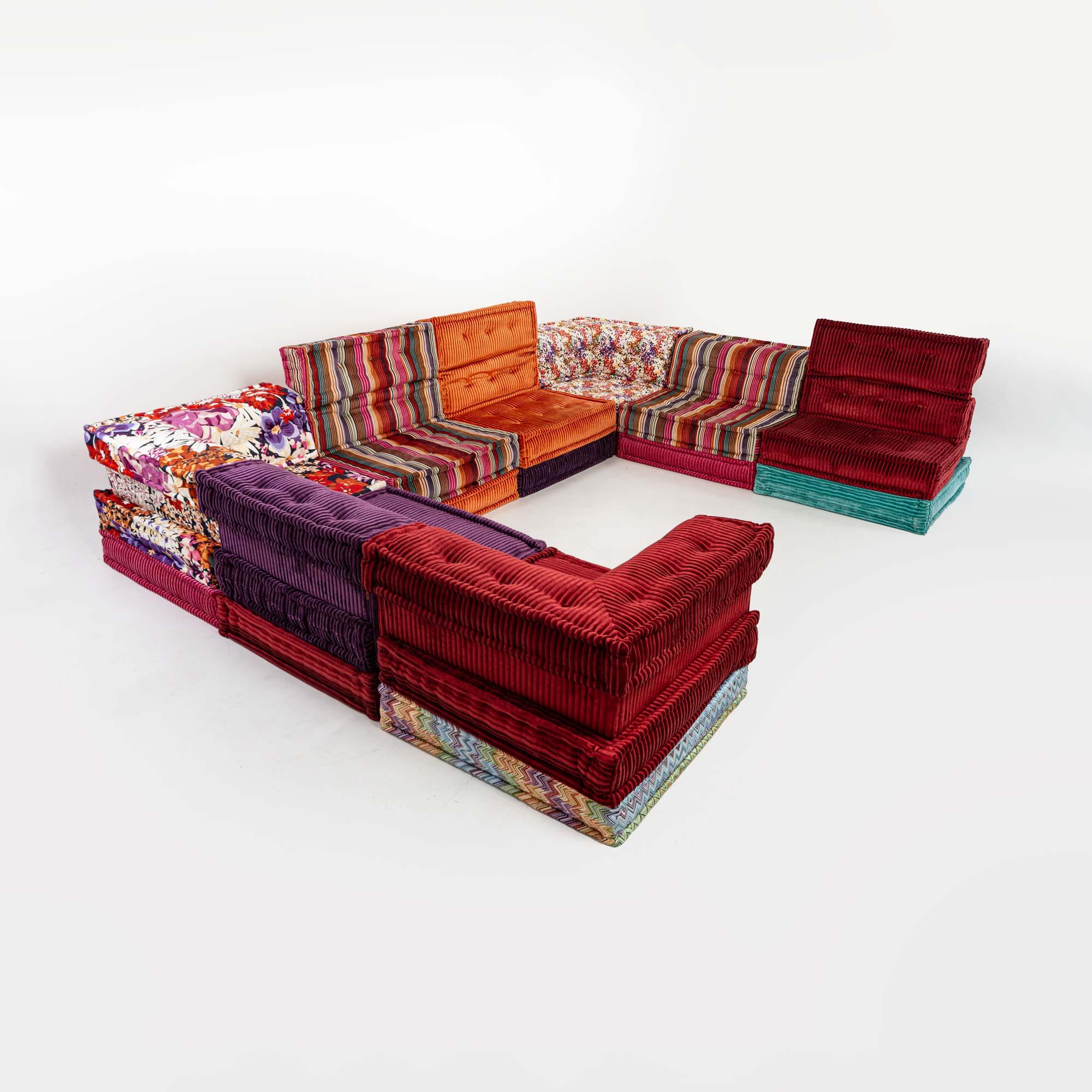 Post-Modern Hans Hopfer for Roche Bobois Mah-Jong 24 pieces Sectional Sofa in Missoni Fabric