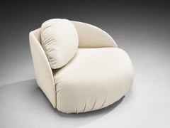 Tumbona postmoderna Hans Hopfer para Roche Bobois en tejido blanco roto