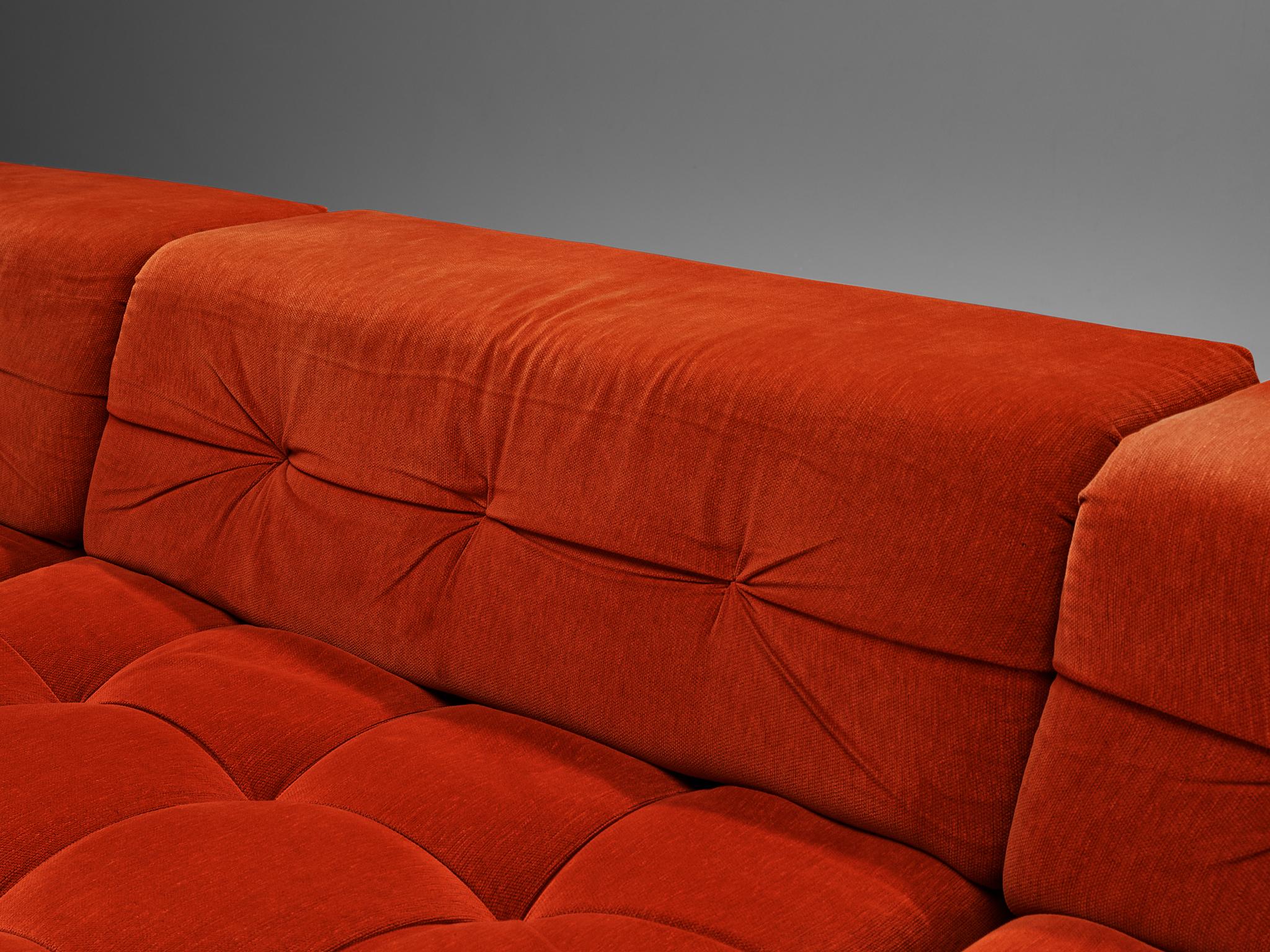 Hans Hopfer for Roche Bobois Sectional Sofa in Red Velvet  In Good Condition In Waalwijk, NL