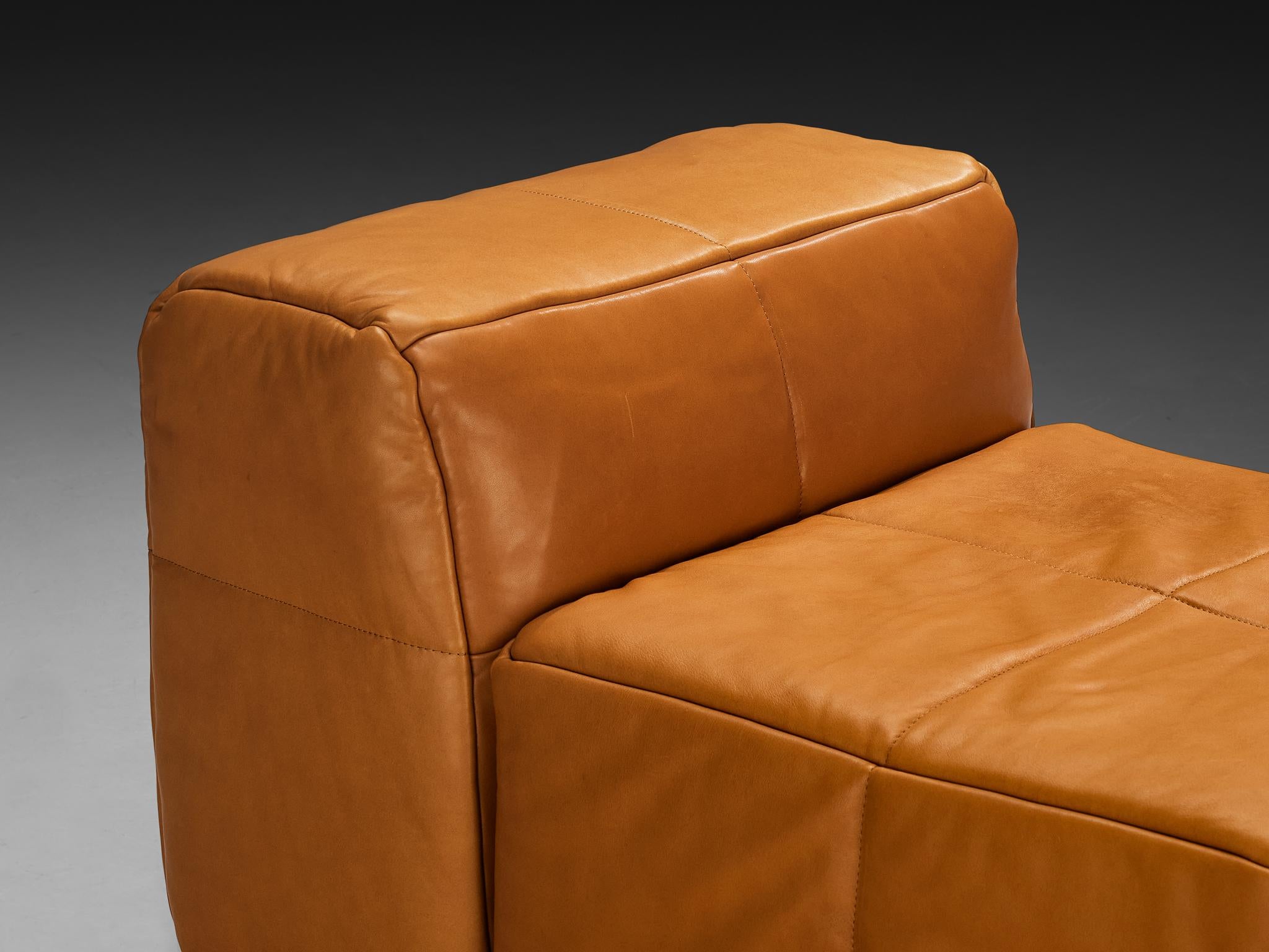 Hans Hopfer für Wiener Werkstätte Castell Sessel in Cognac Leder (Postmoderne) im Angebot
