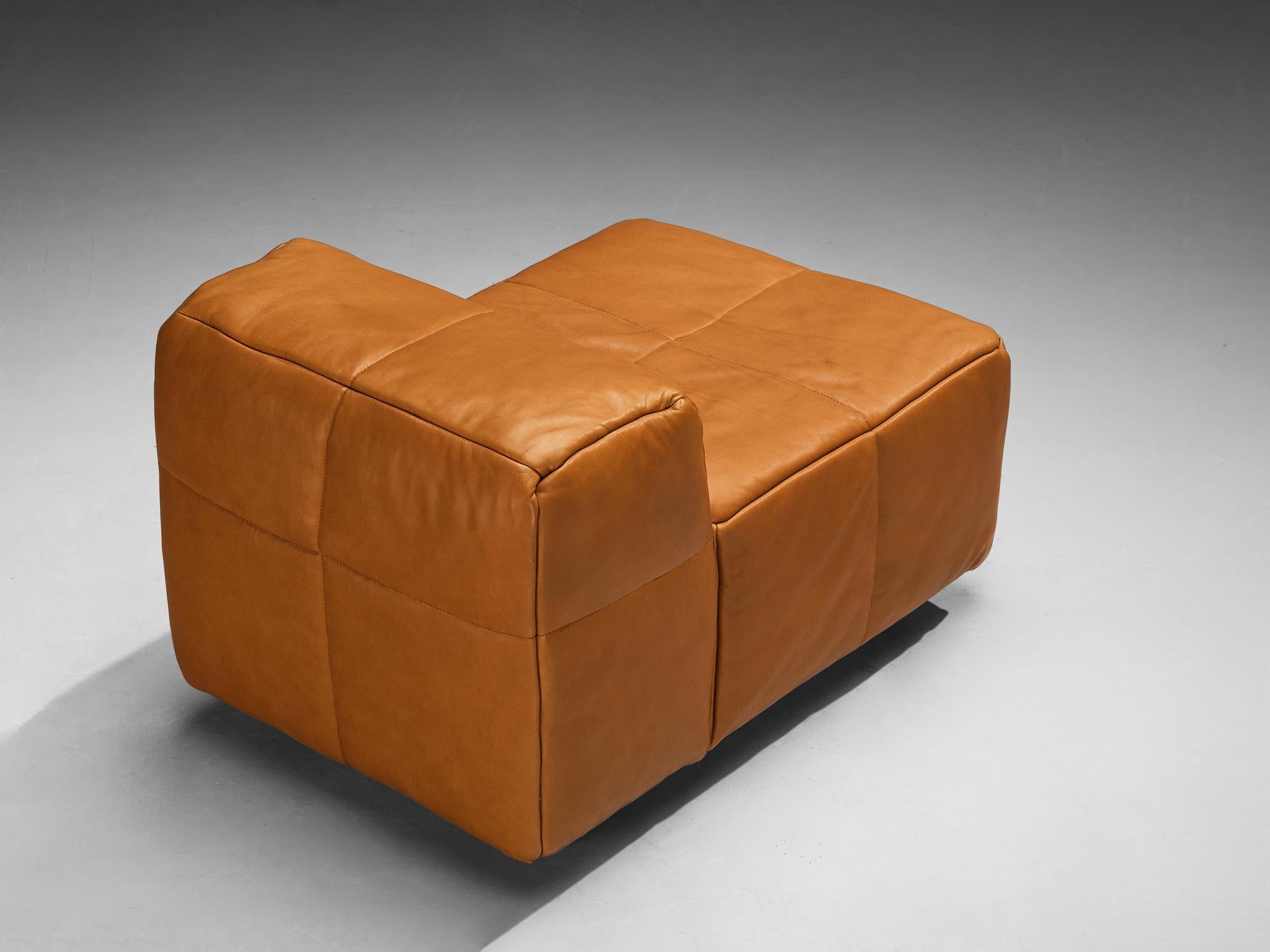 Hans Hopfer für Wiener Werkstätte Castell Sessel in Cognac Leder (Österreichisch) im Angebot
