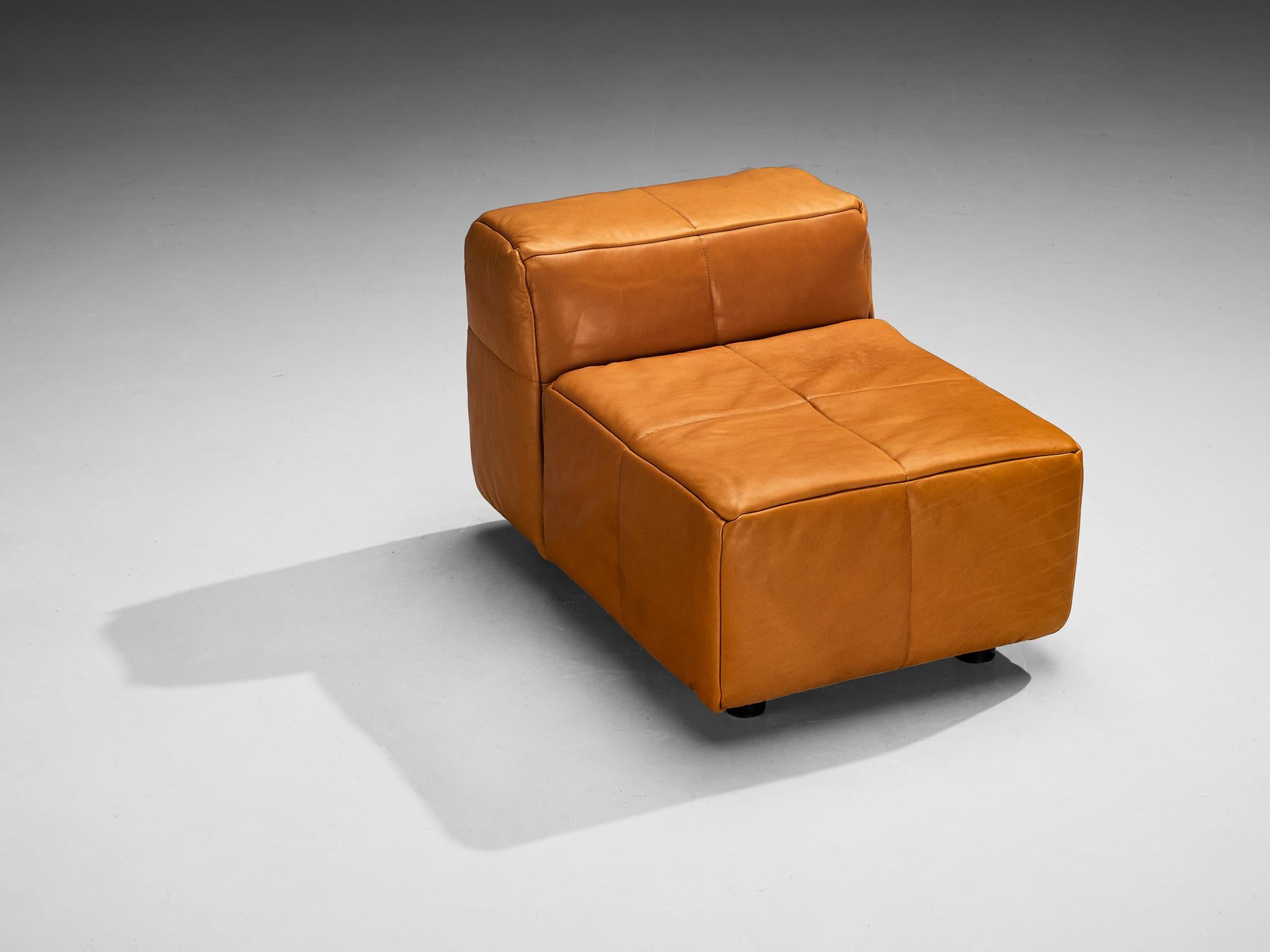 Hans Hopfer für Wiener Werkstätte Castell Sessel in Cognac Leder im Zustand „Gut“ im Angebot in Waalwijk, NL