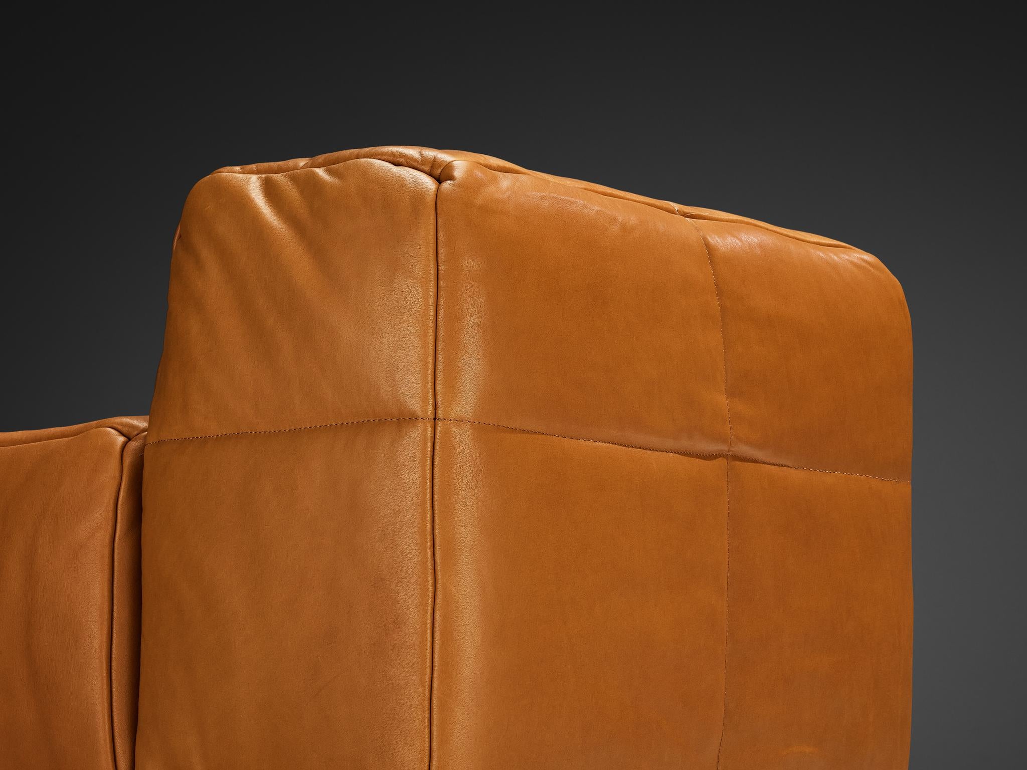 Hans Hopfer für Wiener Werkstätte Castell Sessel in Cognac Leder (Ende des 20. Jahrhunderts) im Angebot