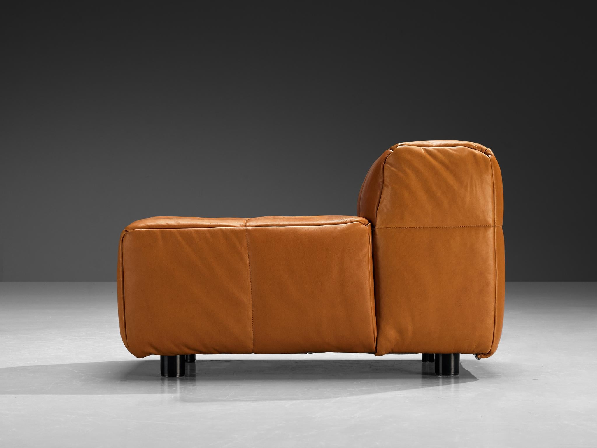 Hans Hopfer für Wiener Werkstätte Castell Sessel in Cognac Leder im Angebot 3