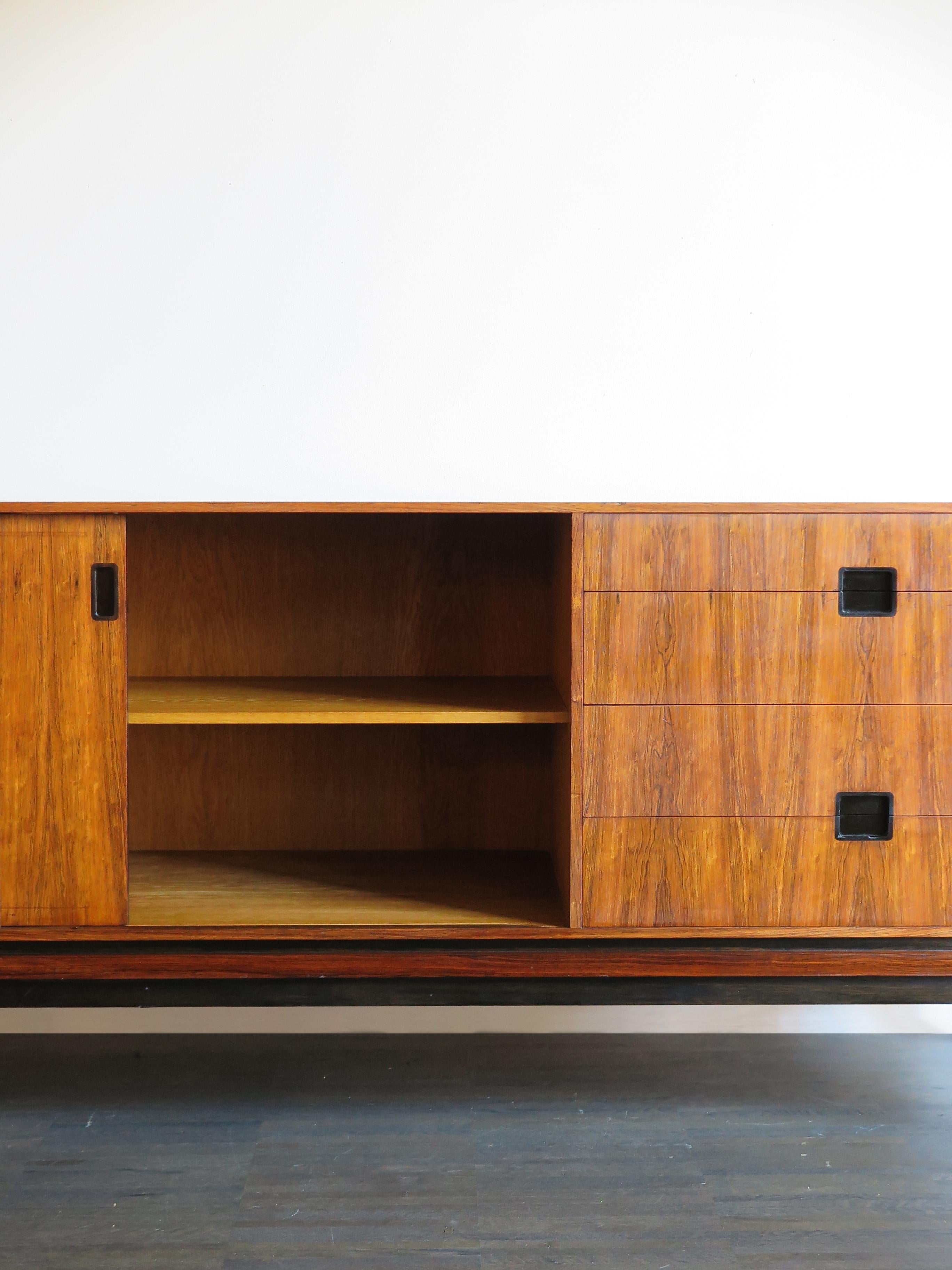 Hans Hove & Palle Petersen Scandinavian Dark Wood Midcentury Sideboard, 1960s 1