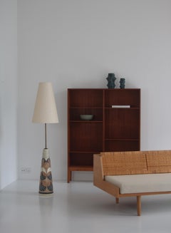 Dänisches modernes Tagesbett aus Eiche und Rattan „GE7“ von Hans J. Wegner, 1950er Jahre, hergestellt bei GETAMA