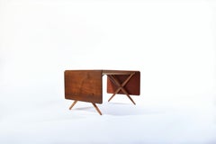 Hans J. Wegner 1950s Dining Table in Teak and Oak by Andreas Tuck, Denmark