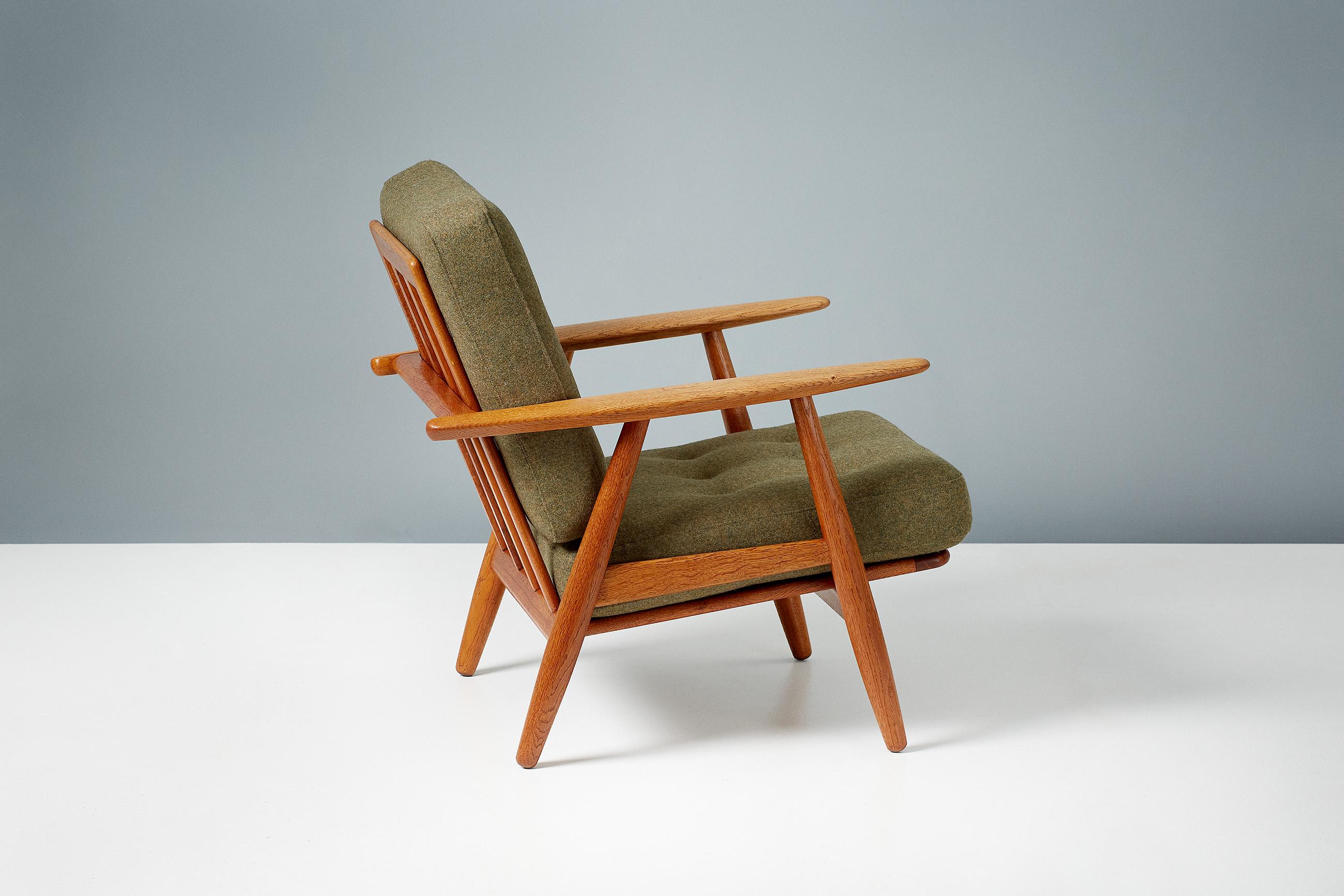 Wool Hans J. Wegner 1950s Oak Cigar' Chairs For Sale