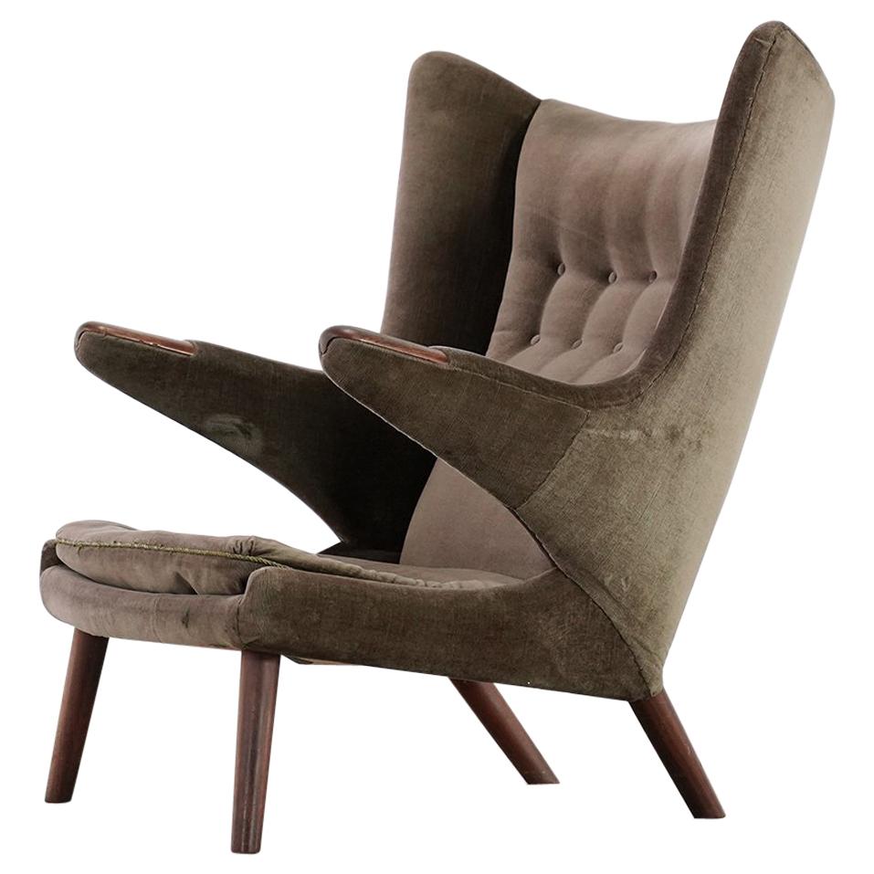 Hans J. Wegner 1951 Papa Bear Easy Chair by AP Stolen Model AP90, 1st Edition