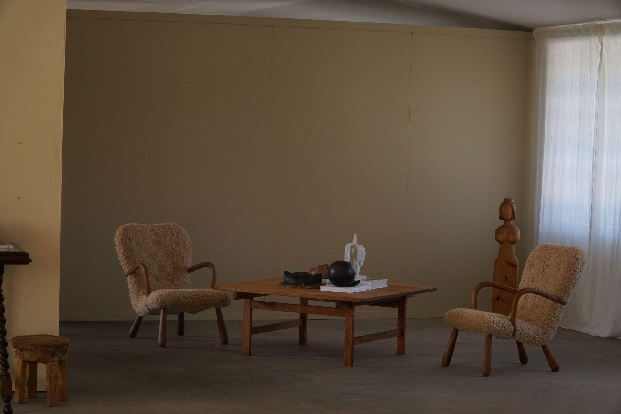 Mid-Century Modern Hans J. Wegner, Table basse carrée en Oak, milieu du siècle danois, années 1960 en vente