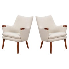 Hans J. Wegner AP-20 Mini Bear Lounge Chairs - Pair  