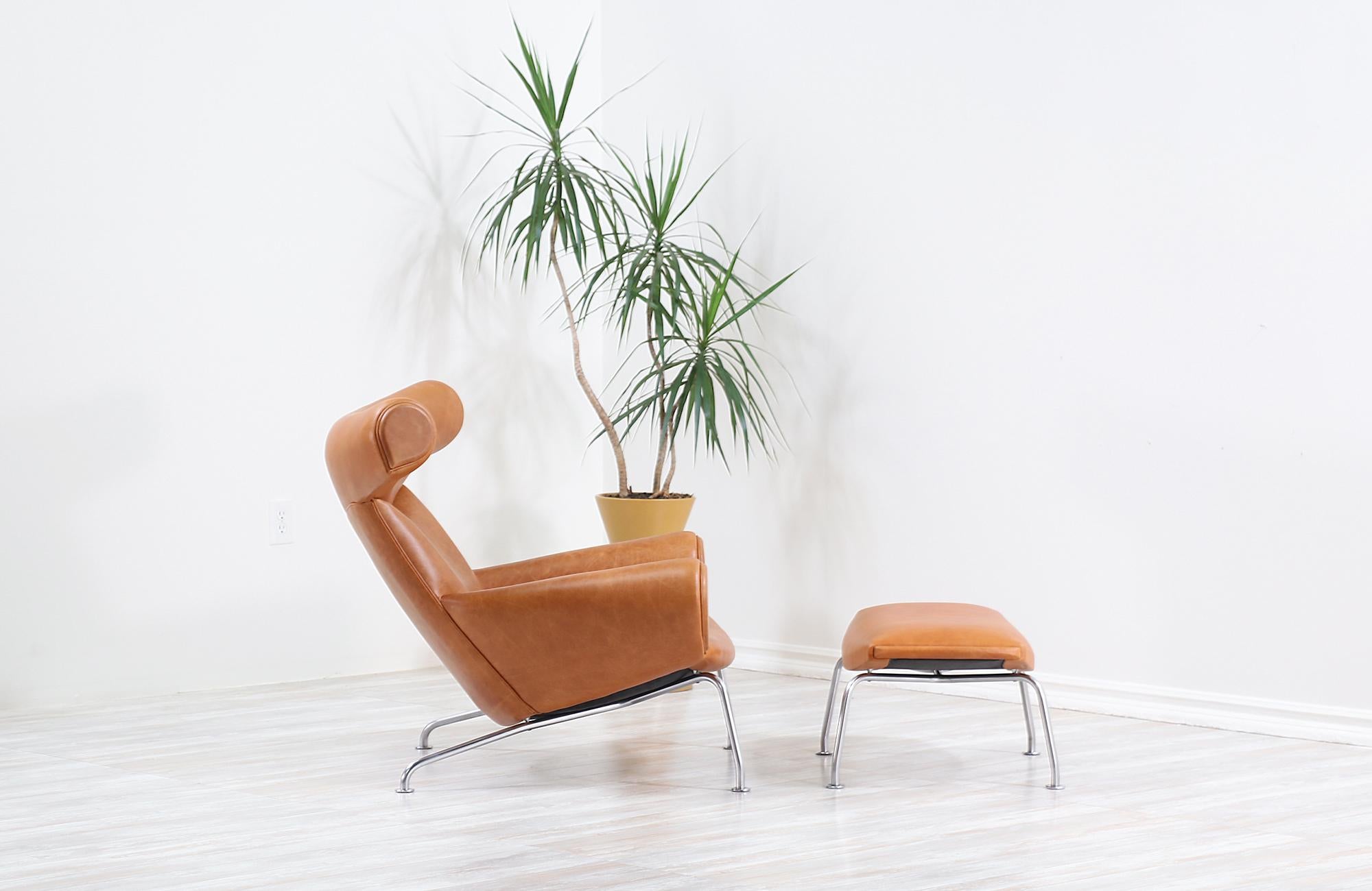 Hans J. Wegner AP-46 Ox Chair with Ottoman for A.P. Stolen In Excellent Condition In Los Angeles, CA
