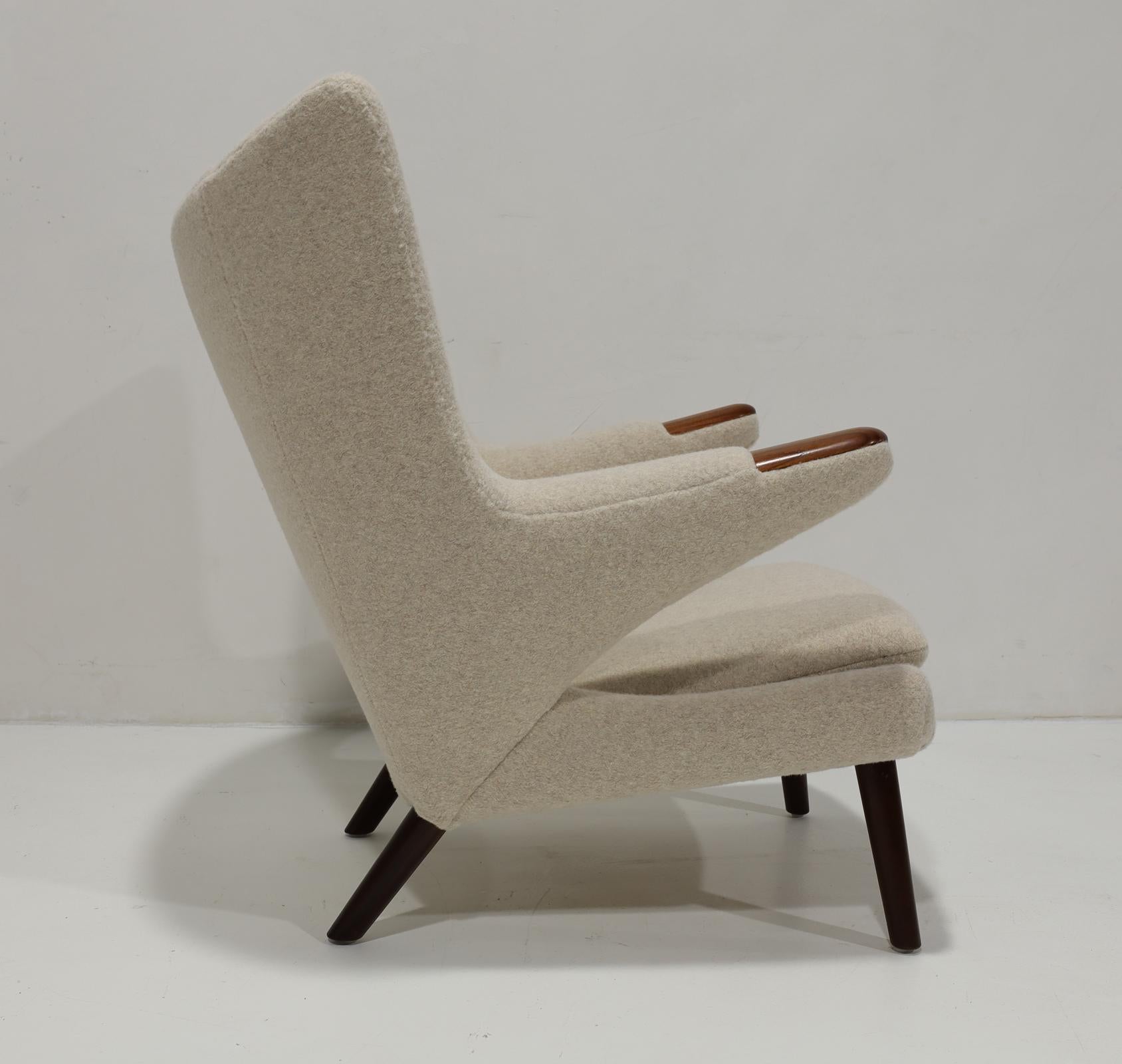 Hans J. Wegner AP19 Papa Bear Chair in Holly Hunt Alpaca For Sale 3