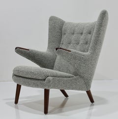 Hans J. Wegner AP19 Papa Bear Chair in Maharam Wool Boucle'