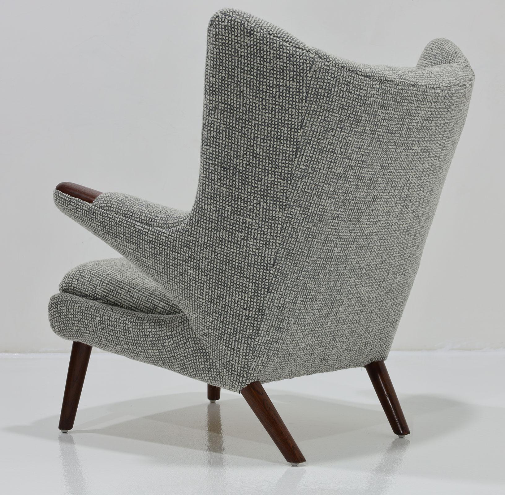 Scandinavian Modern Hans J. Wegner AP19 Papa Bear Chair in Maharam Wool Boucle' For Sale