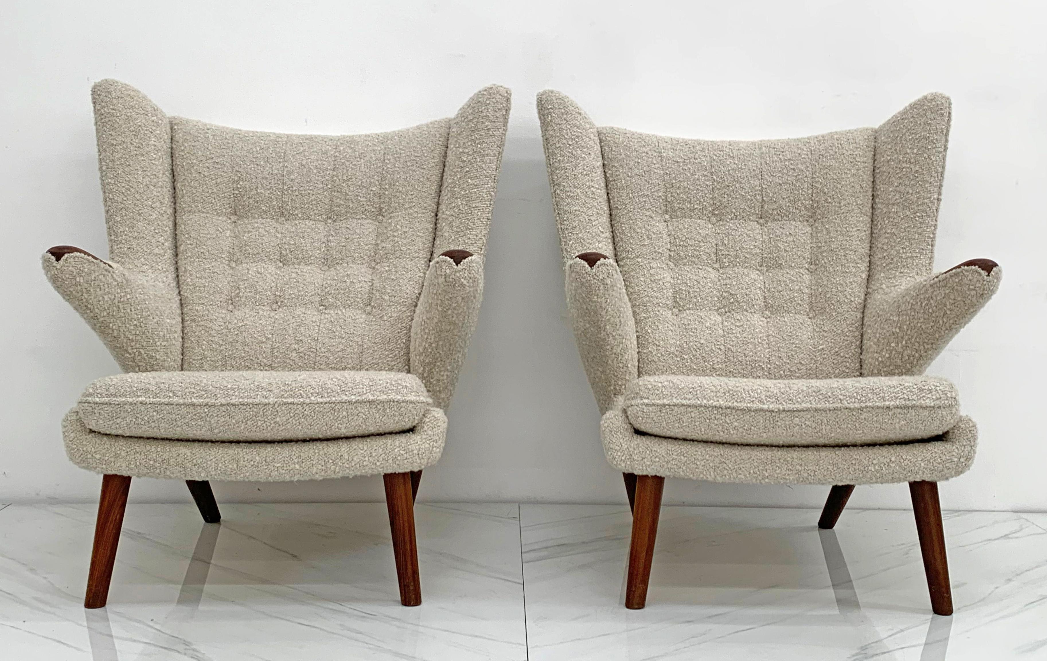 Hans J. Wegner AP19 Papa Bear Chairs and Ottoman for A.P. Stolen 6
