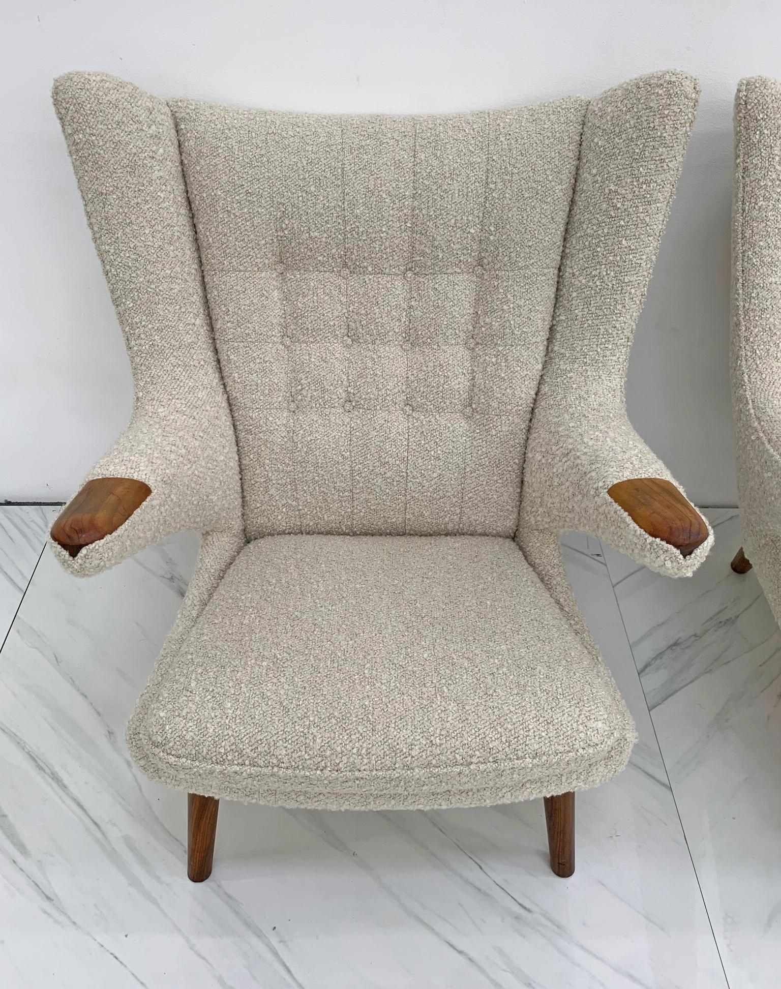Hans J. Wegner AP19 Papa Bear Chairs and Ottoman for A.P. Stolen 7