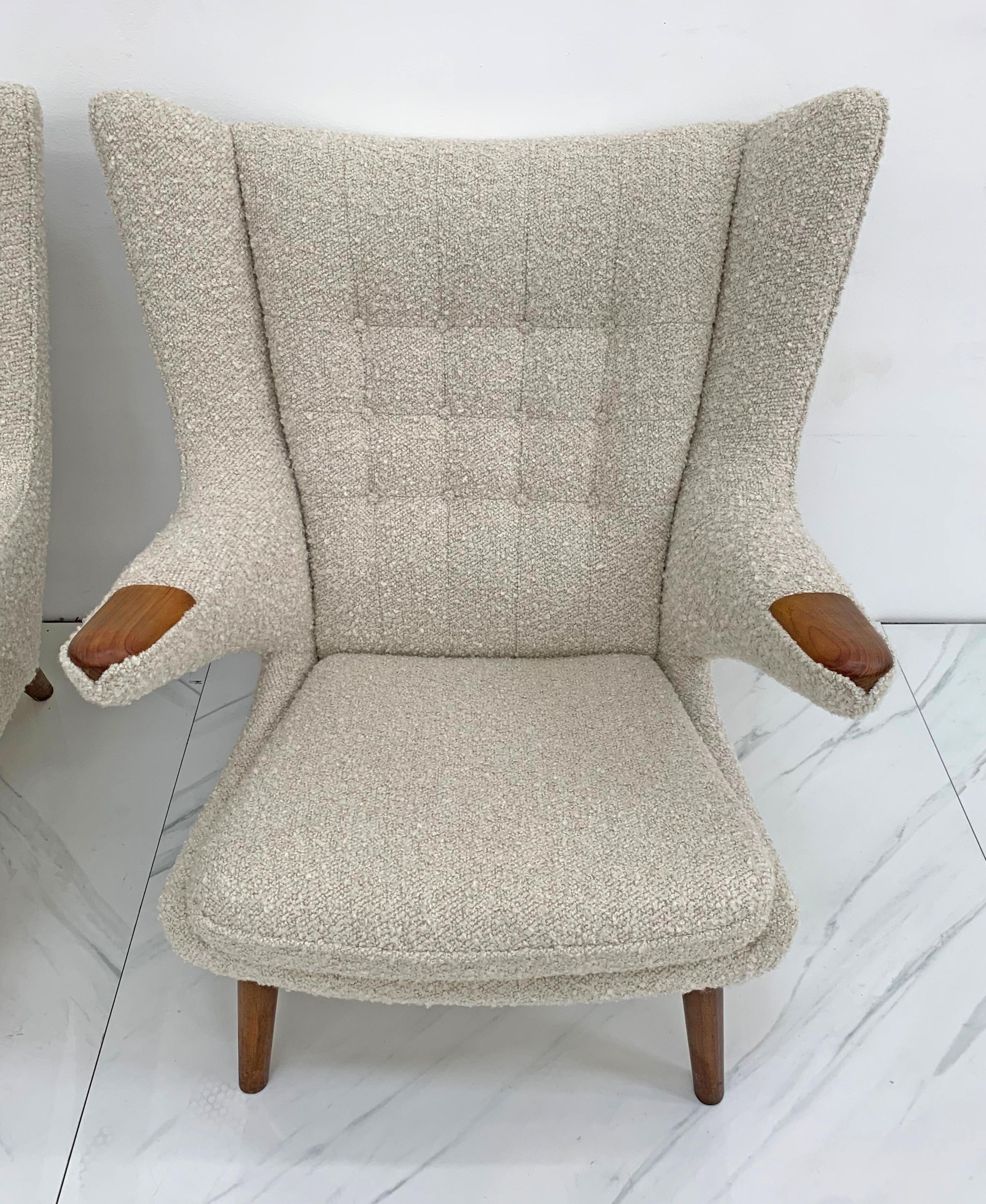 Hans J. Wegner AP19 Papa Bear Chairs and Ottoman for A.P. Stolen 8
