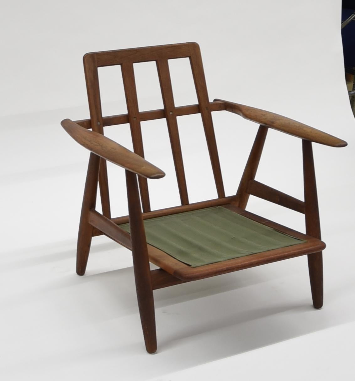 Hans J. Wegner Sessel Cigaren Modell GE-240, Teakholz und Eiche GE240, Sessel (Moderne der Mitte des Jahrhunderts) im Angebot