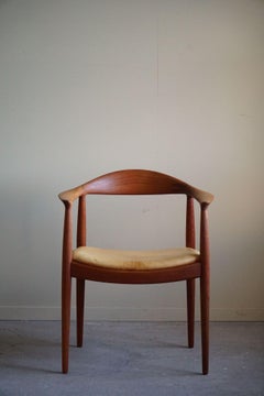 Hans J. Wegner, Sessel aus Teakholz und Leder, Modell JH501, 1950er Jahre