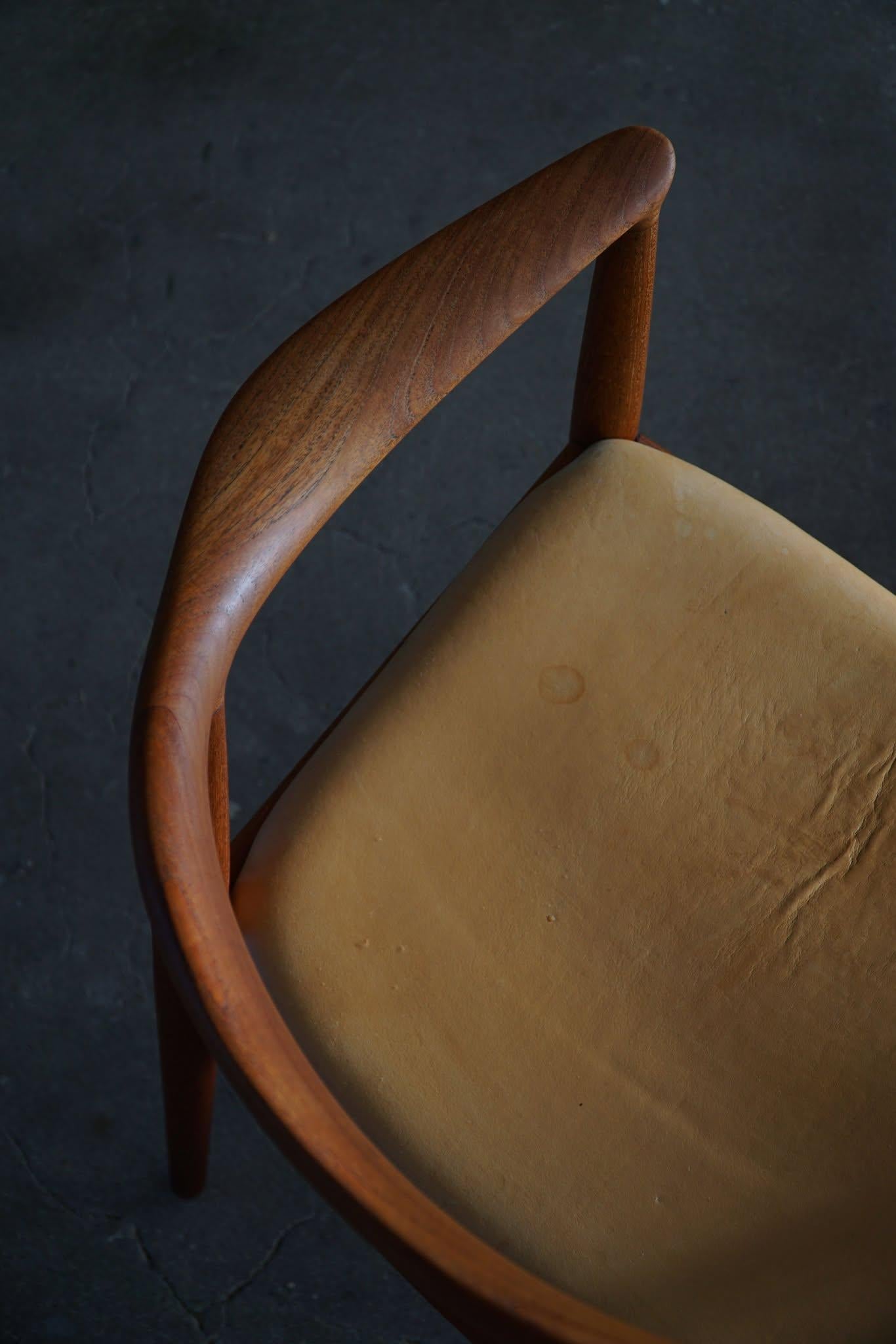 Danish Hans J. Wegner, Armchair in Teak & Leather, 