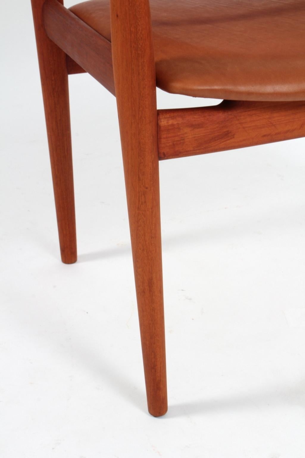 Mid-20th Century Hans J. Wegner Armchair, Model Jh513, Mahogany and Leather