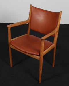 Hans J. Wegner Armchair, Model Jh513, oak and Leather