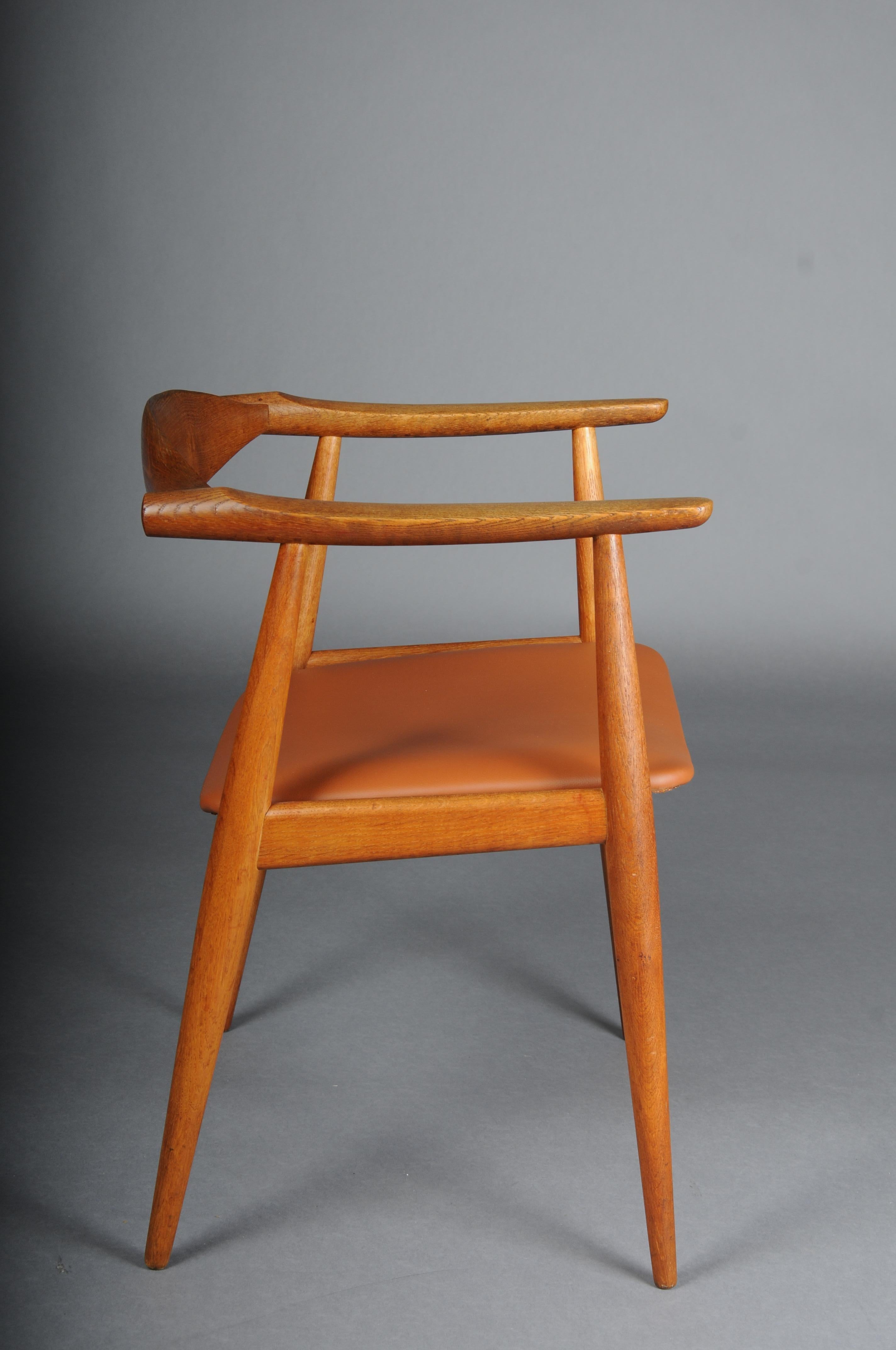 HANS J. WEGNER. Armchair, Teak/leather, Model CH-35, Carl Hansen & Son, Denmark. For Sale 4