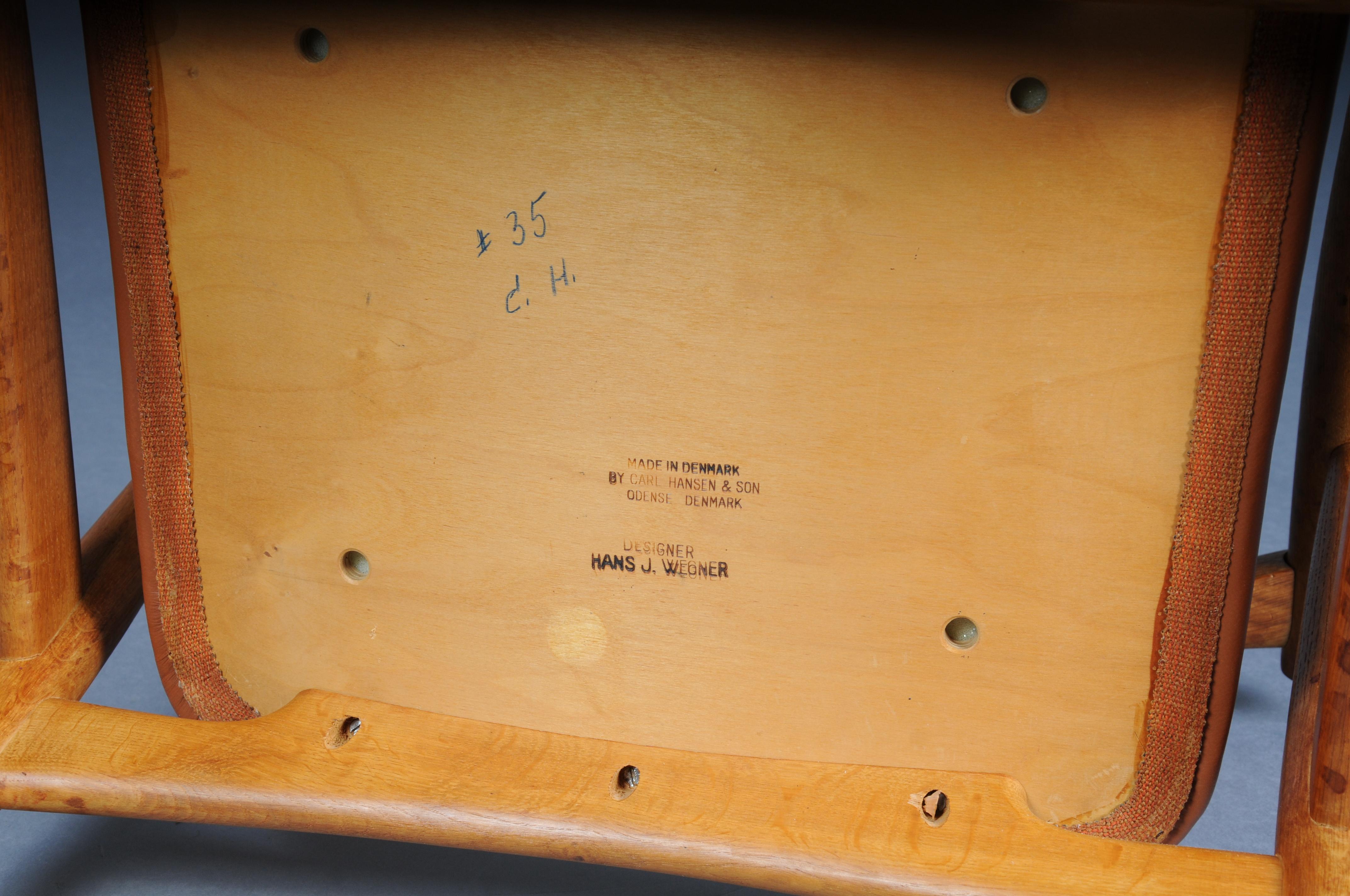 HANS J. WEGNER. Armchair, Teak/leather, Model CH-35, Carl Hansen & Son, Denmark. For Sale 7