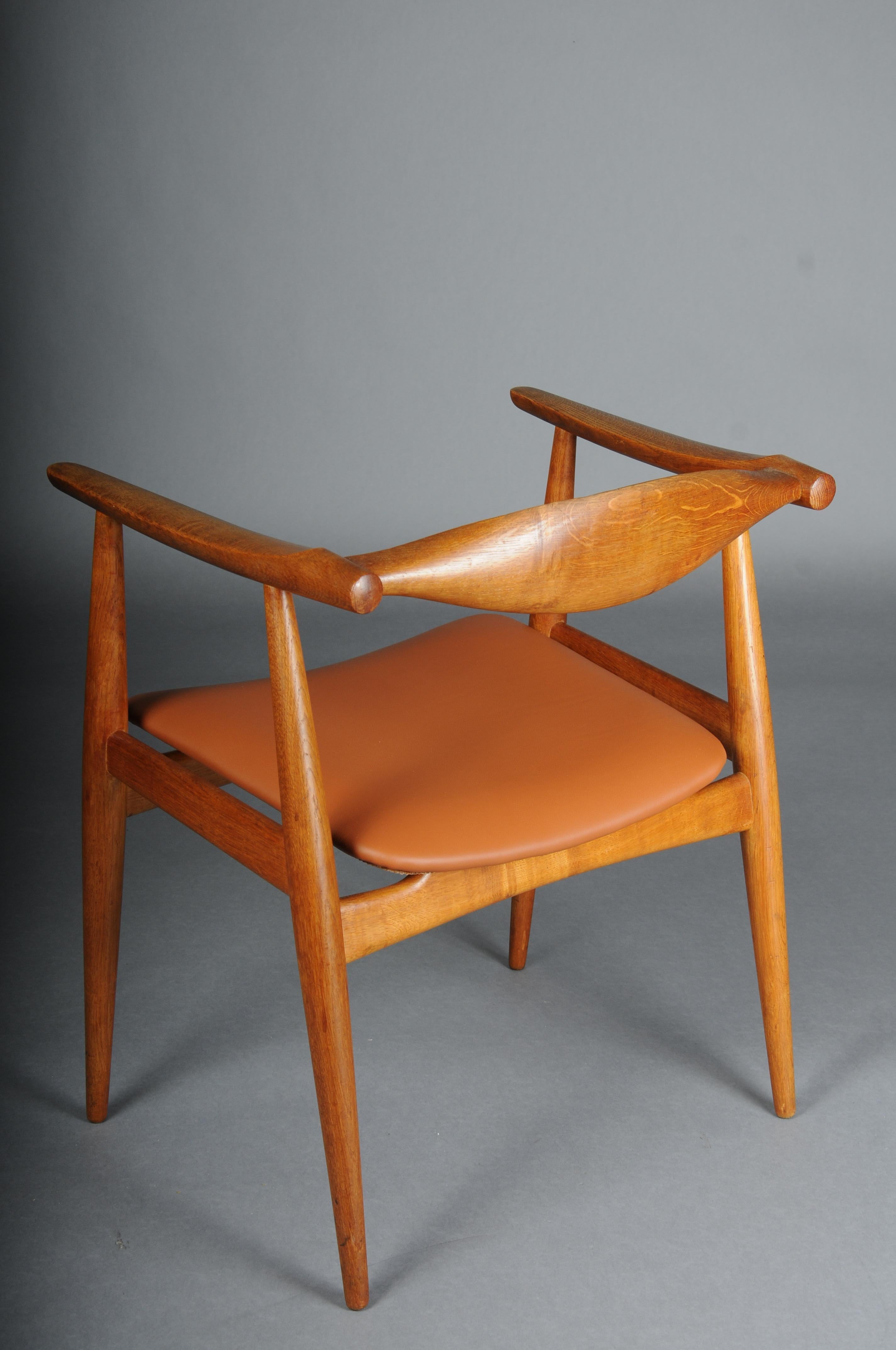HANS J. WEGNER. Armchair, Teak/leather, Model CH-35, Carl Hansen & Son, Denmark. For Sale 1