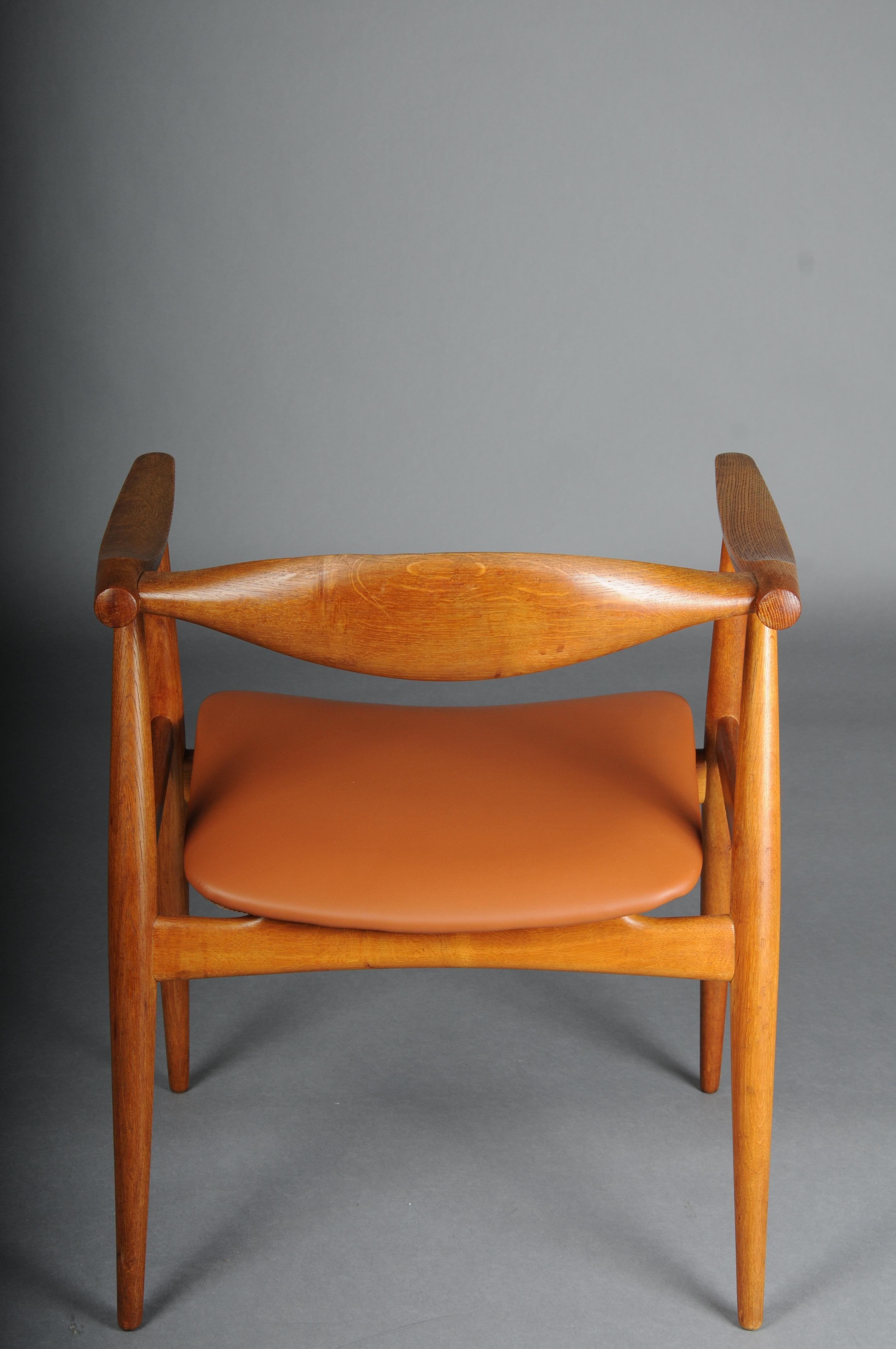 HANS J. WEGNER. Armchair, Teak/leather, Model CH-35, Carl Hansen & Son, Denmark. For Sale 2