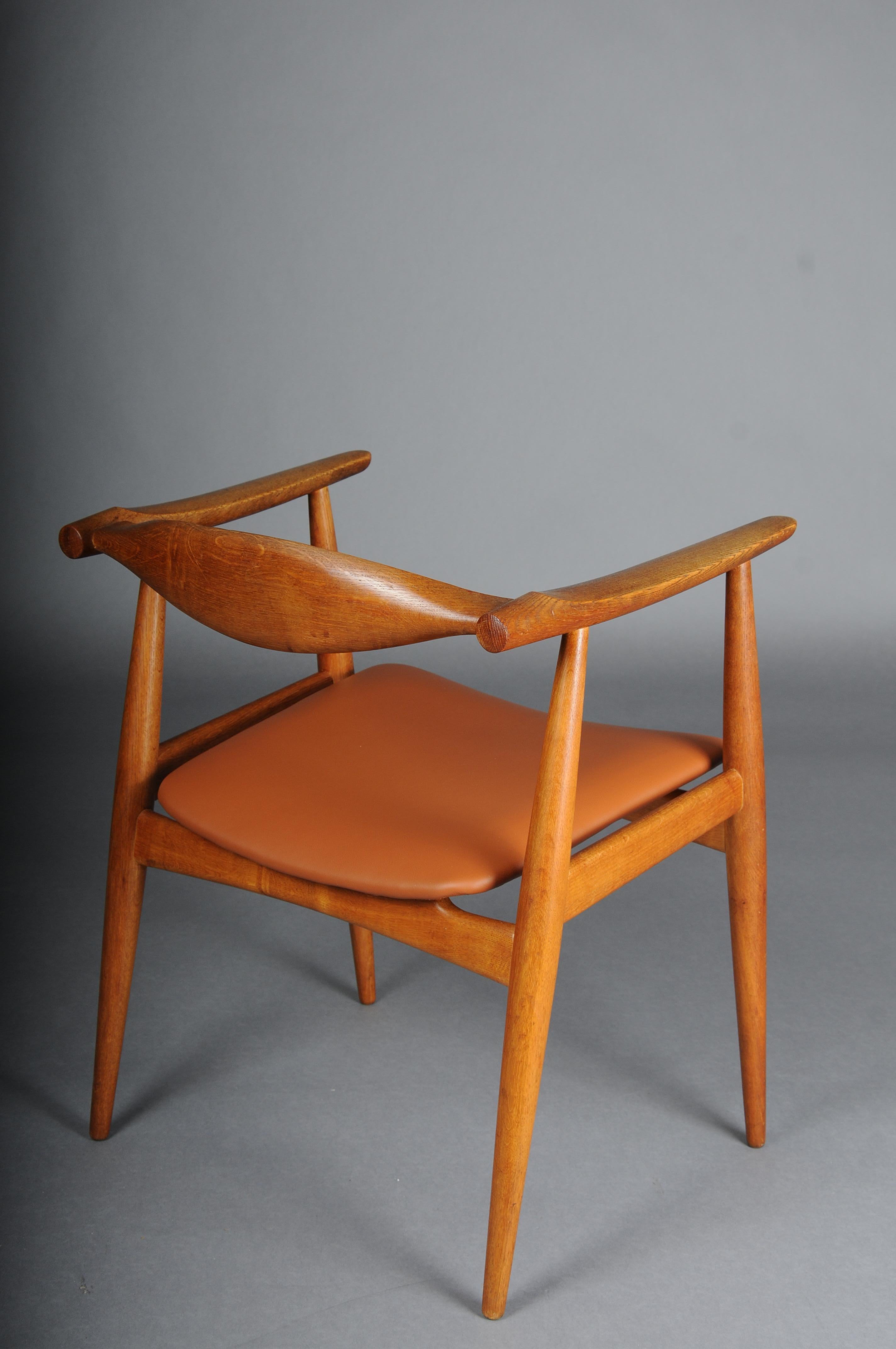 HANS J. WEGNER. Armchair, Teak/leather, Model CH-35, Carl Hansen & Son, Denmark. For Sale 3