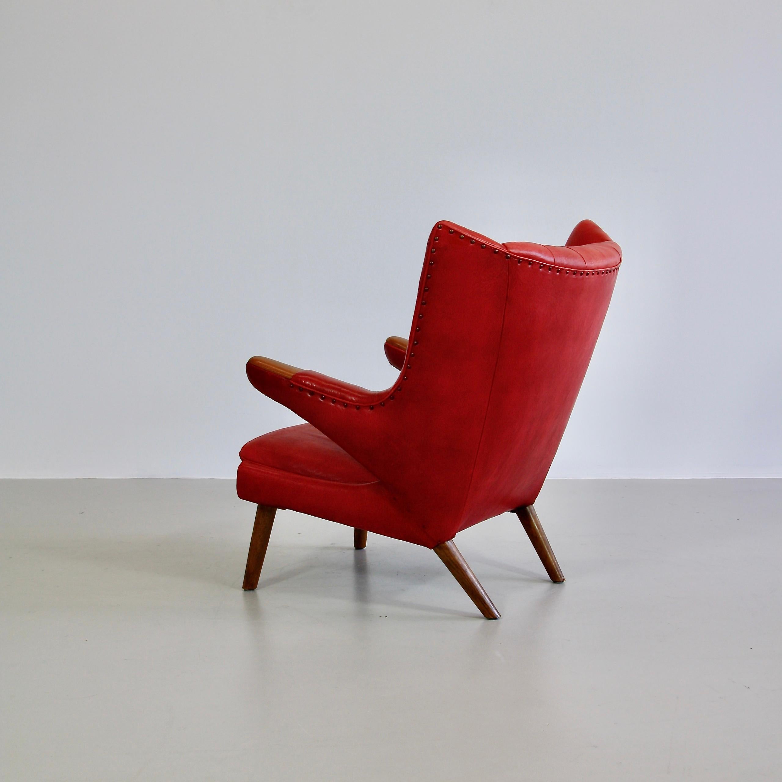 red leather footstool