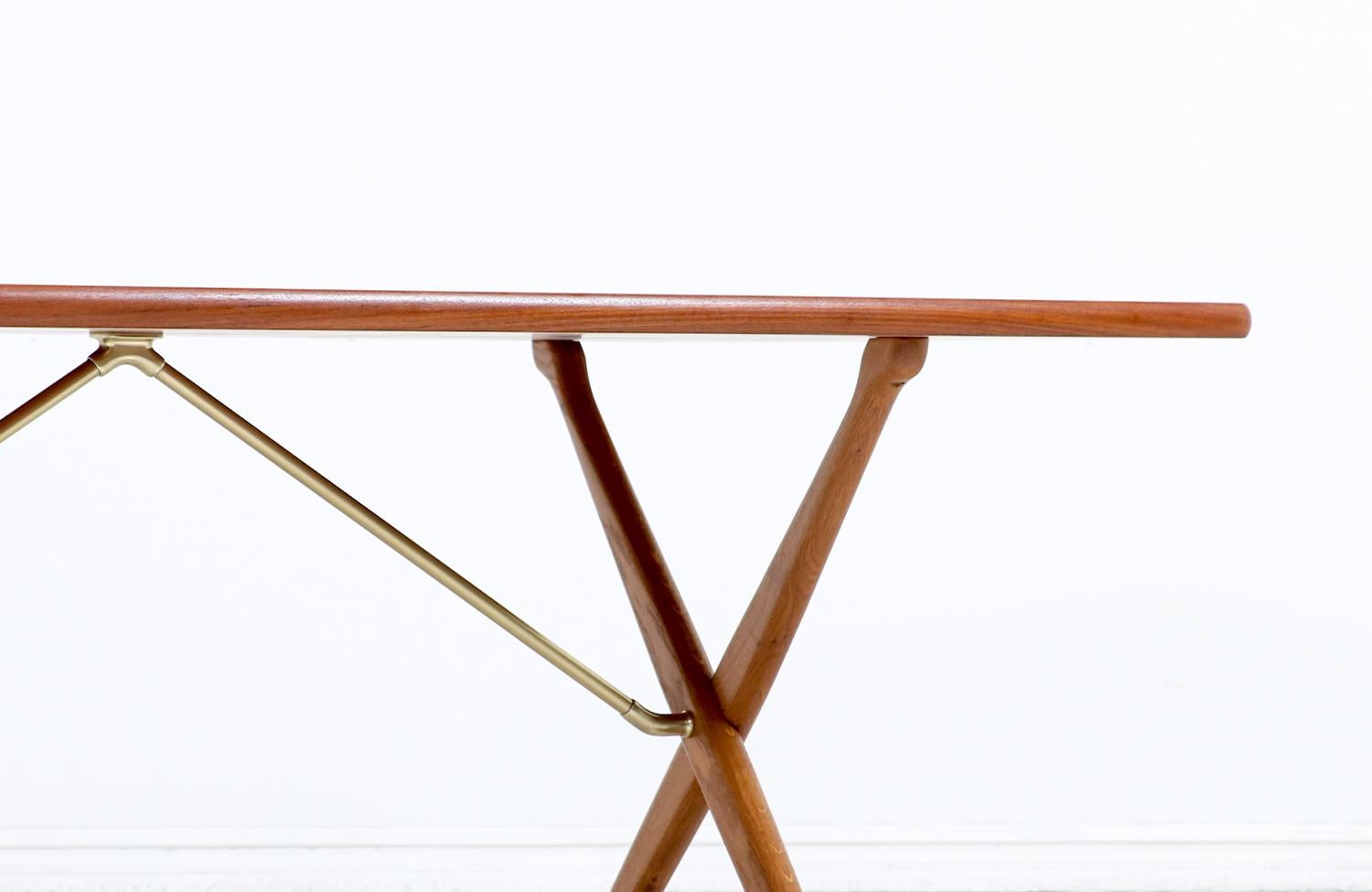 Brass Hans J. Wegner AT-303 “Sabre” Dining Table for Andreas Tuck For Sale