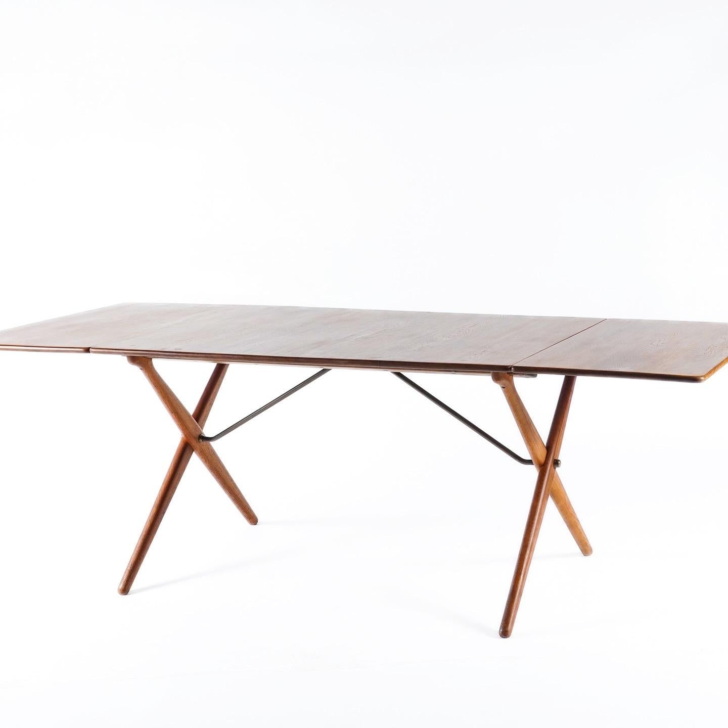 Brass Hans J. Wegner AT 309 Drop leaf table For Sale