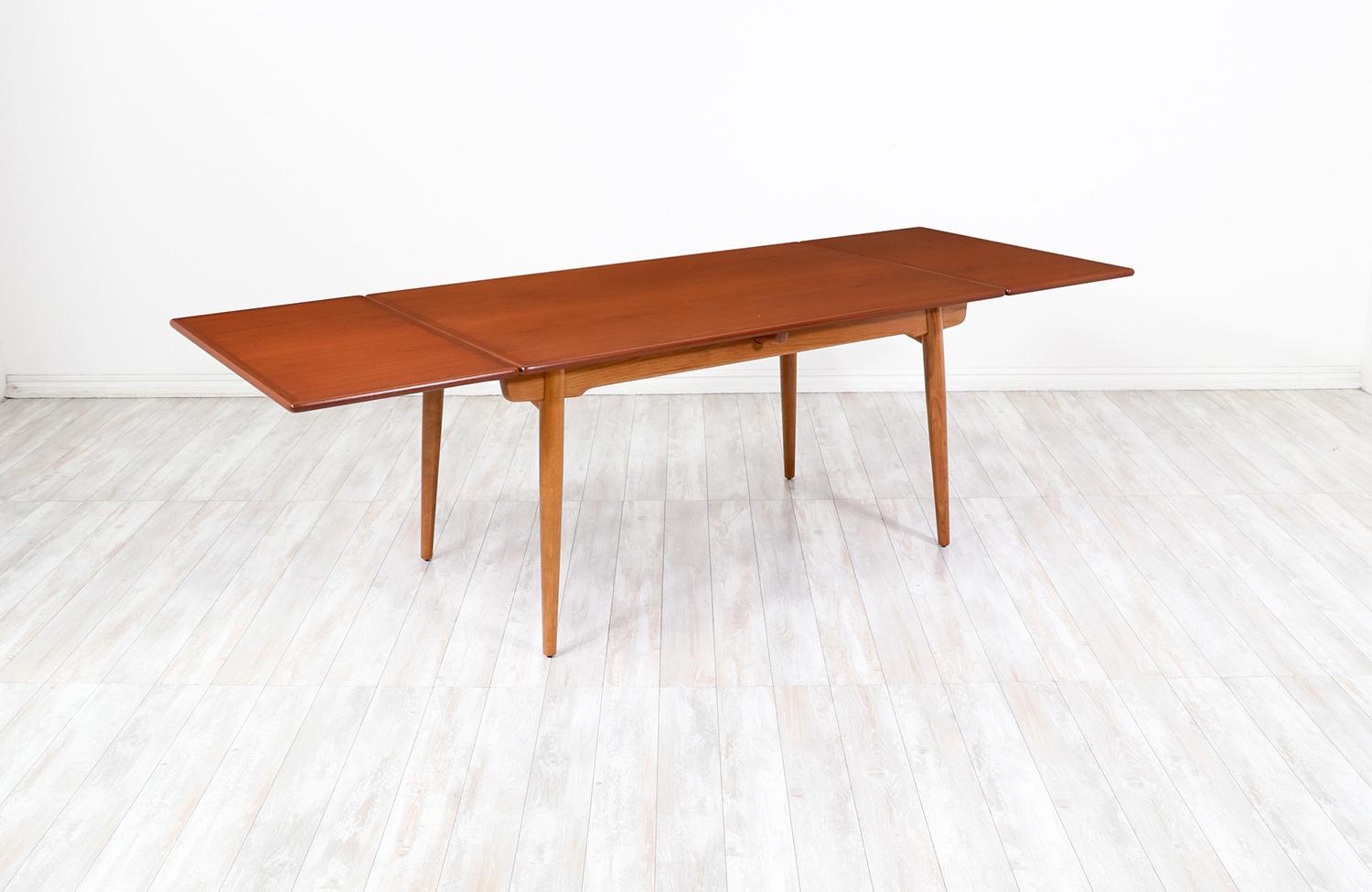 Mid-Century Modern Hans J. Wegner AT-312 Sculpted Teak Dining Table for Andreas Tuck For Sale