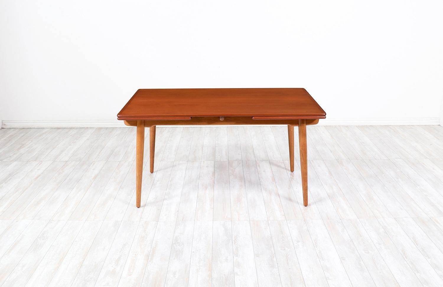 Danish Hans J. Wegner AT-312 Sculpted Teak Dining Table for Andreas Tuck For Sale