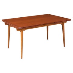 Retro Hans J. Wegner AT-312 Sculpted Teak Dining Table for Andreas Tuck