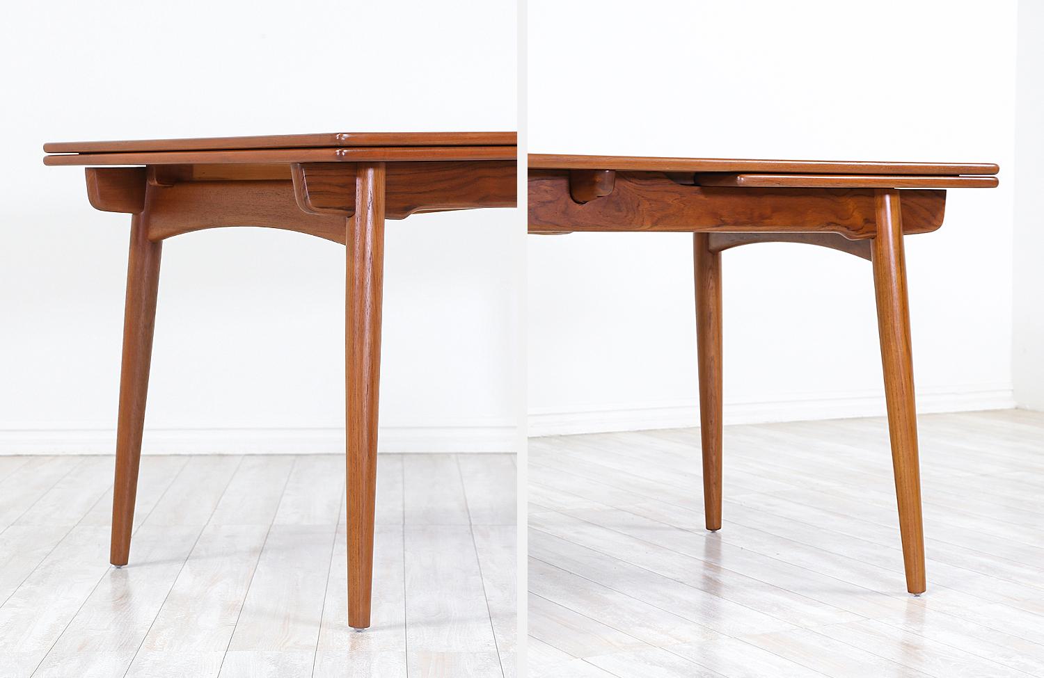 Hans J. Wegner AT 312 Teak Draw-Leaf Dining Table for Andreas Tuck 3