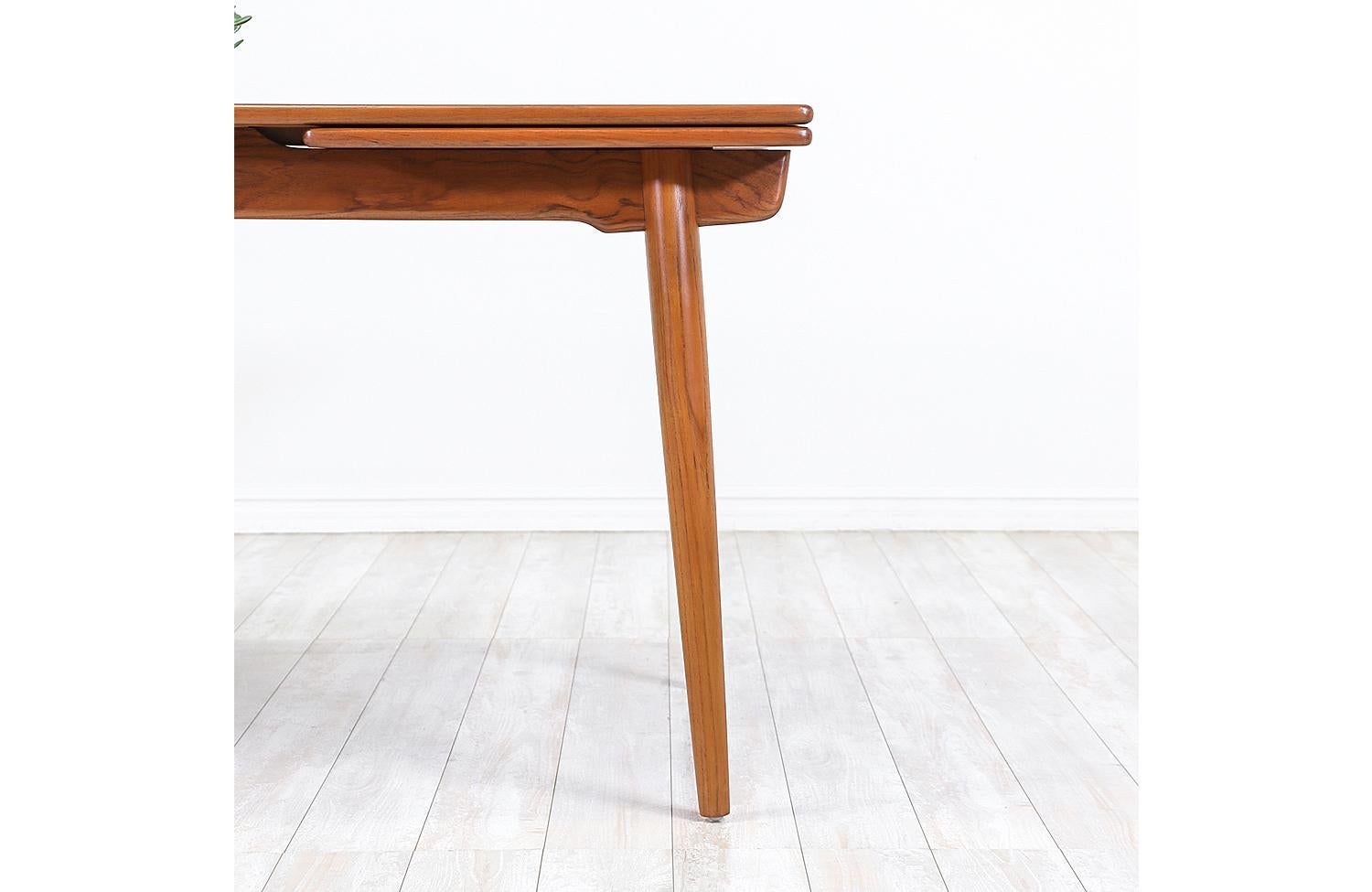 Hans J. Wegner AT 312 Teak Draw-Leaf Dining Table for Andreas Tuck 4