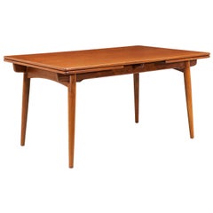 Hans J. Wegner AT 312 Teak Draw-Leaf Dining Table for Andreas Tuck