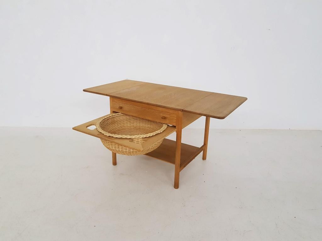 20th Century Hans J. Wegner “AT33 / PP33” Sewing Table for PP Møbler, Danish Modern 1953