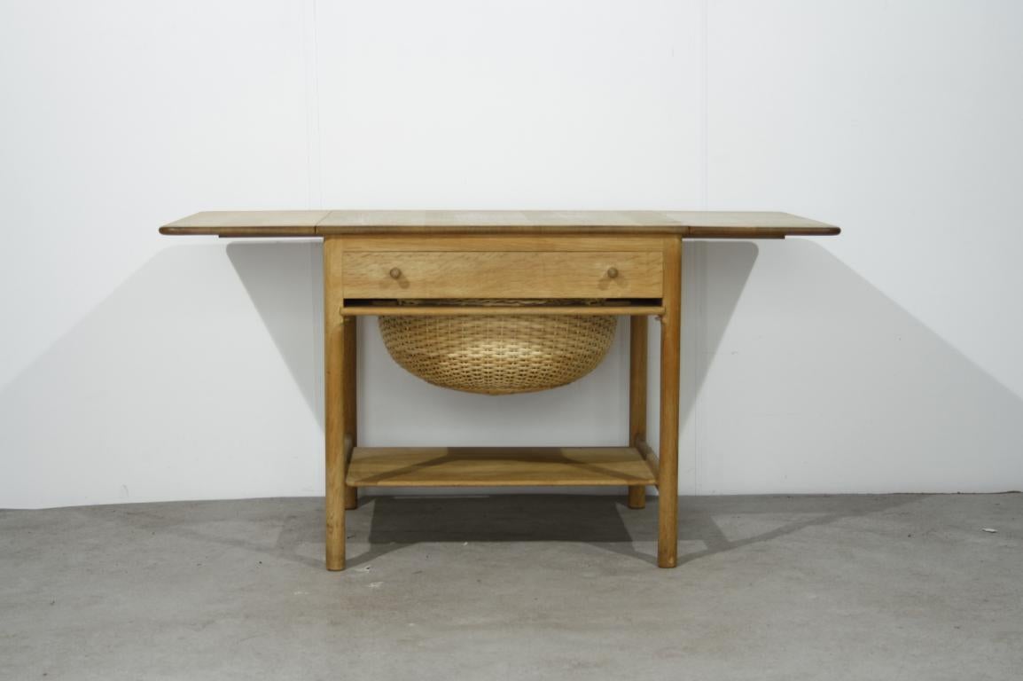 Scandinavian Modern Hans J. Wegner “AT33 / PP33” Sewing Table for PP Mobler, Denmark, 1953